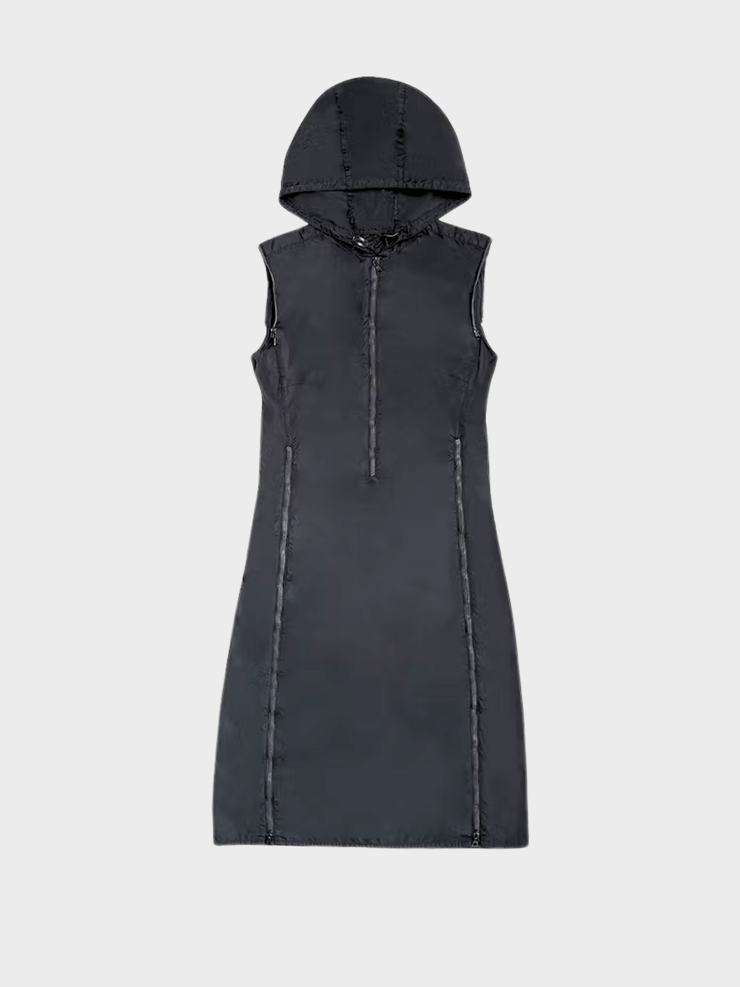 Prada SS 1999 Black Sport Hoodie Dress