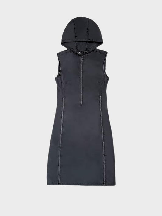 Prada SS 1999 Black Sport Hoodie Dress