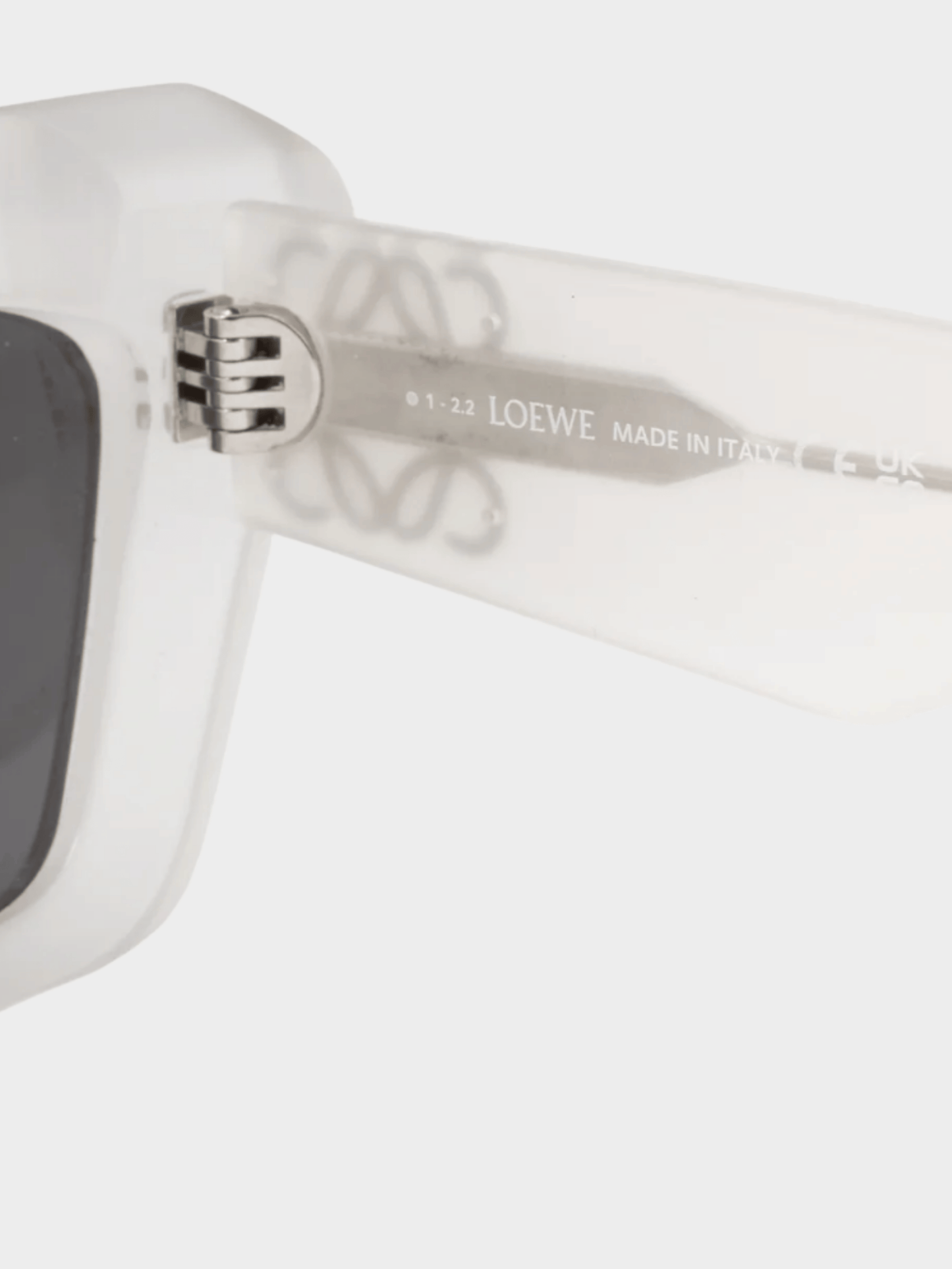 Loewe 2020s Transparent White Anagram-Temple Cat-Eye Sunglasses