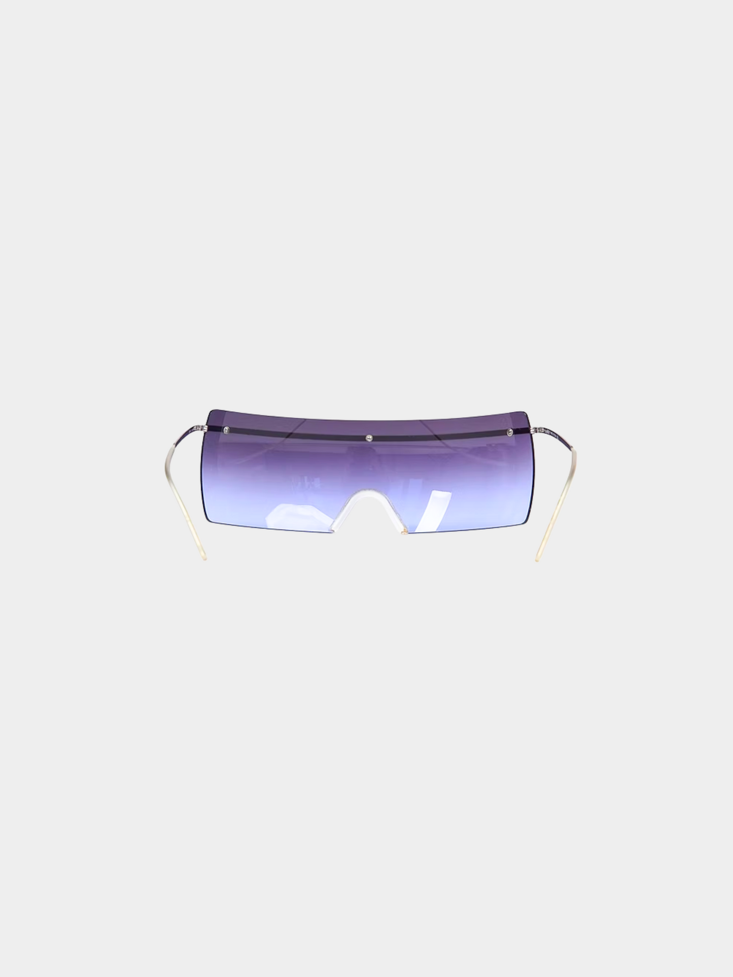 Chanel 2000s Purple Shield Square Sunglasses