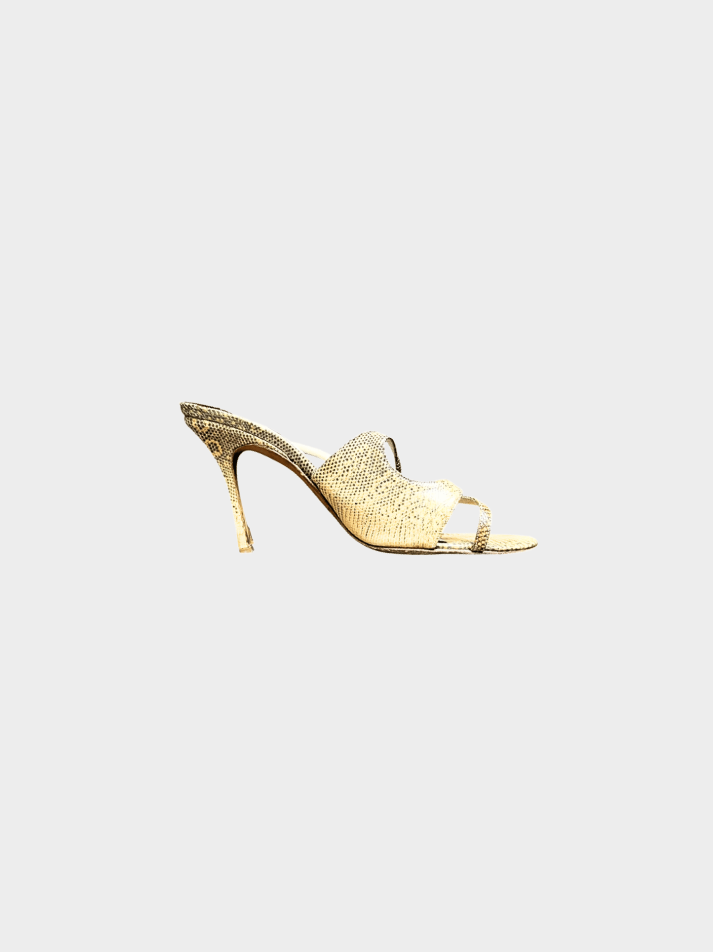 Jimmy Choo 2000s Yellow Python Strappy Heels