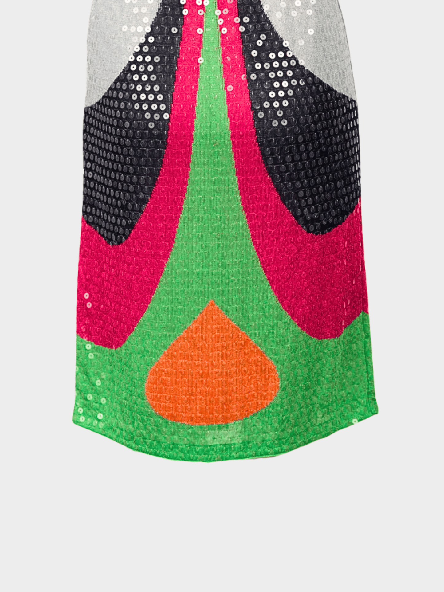 Missoni SS 2004 Sequin Color Block Knit Skirt