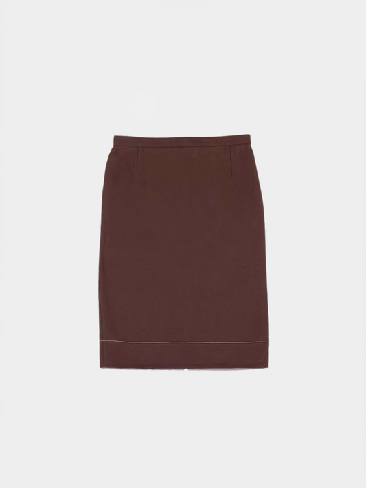 Prada SS 2001 Brown Knee Length Skirt