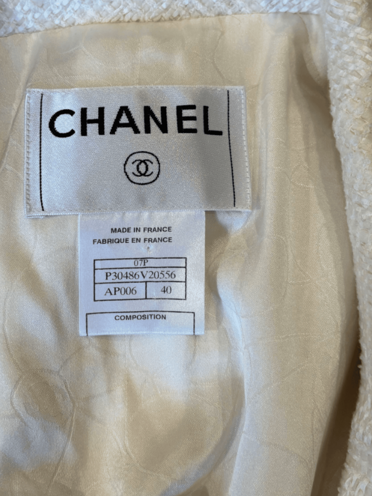 Chanel SS 2007 White Tweed Short-Sleeve Jacket