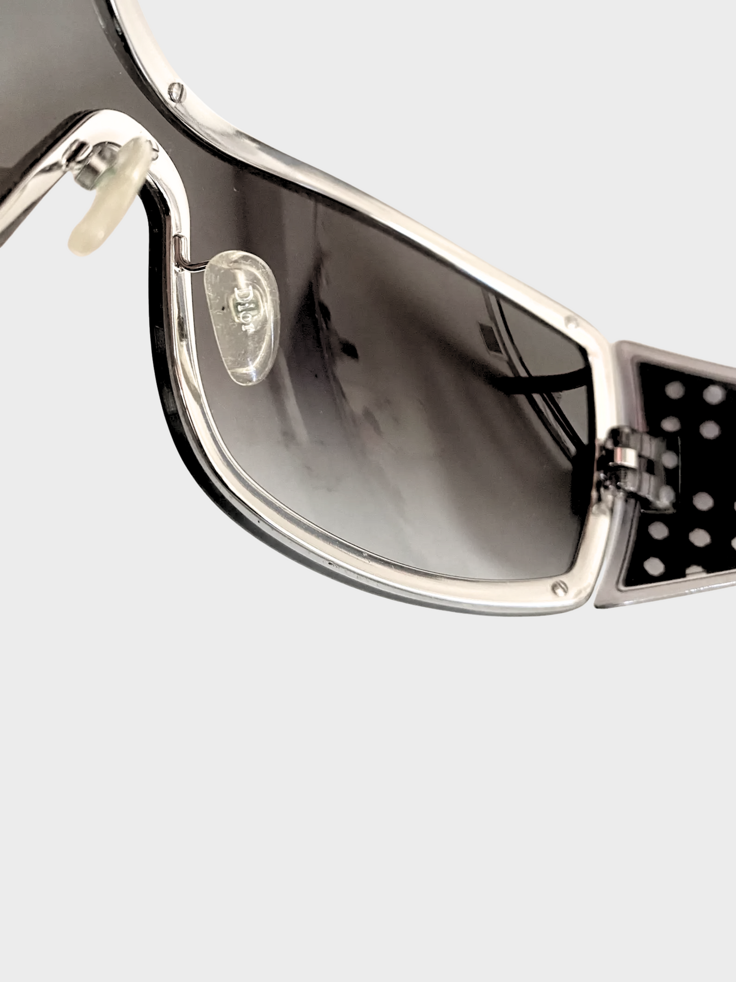 Christian Dior 2000s Black Quadrille Shield Sunglasses