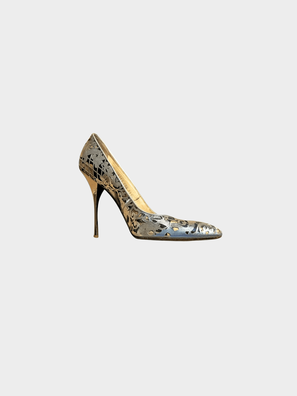 Roberto Cavalli 2000s Silver Cutout Pumps
