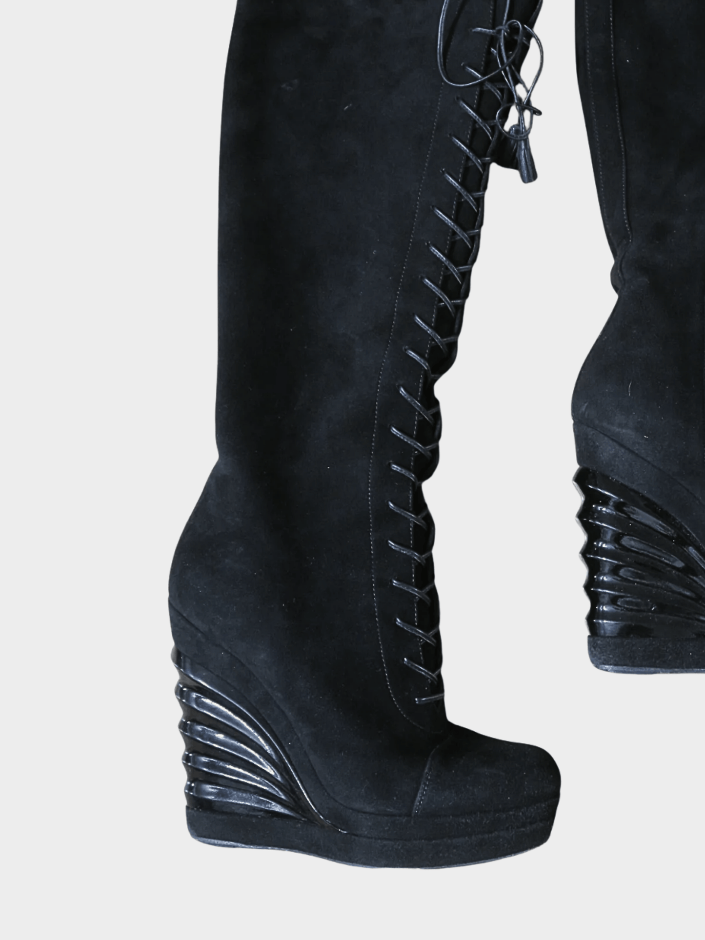 Yves Saint Laurent 2000S Suede Platform Boots
