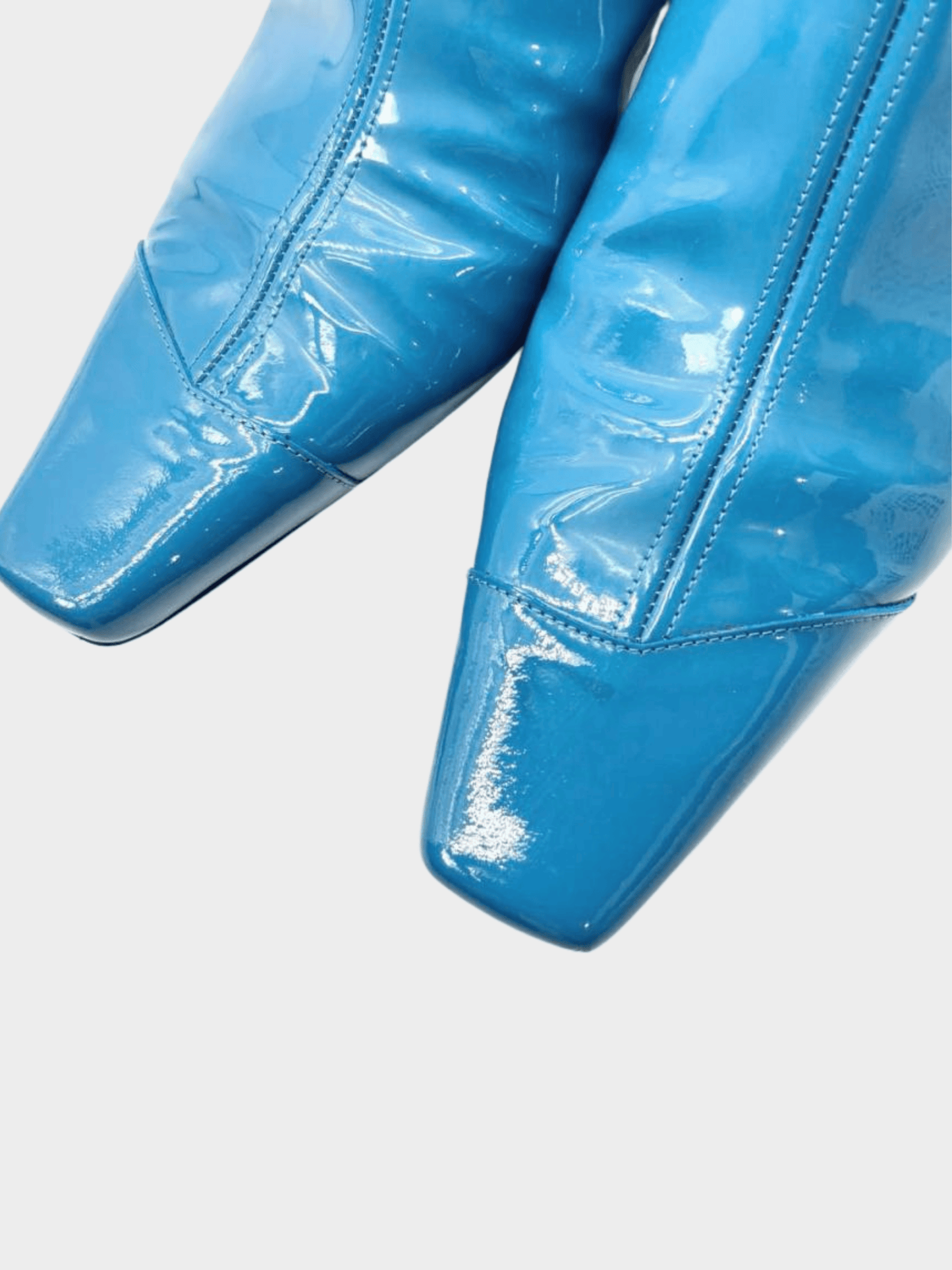 Loewe 2010s Blue Patent Leather Ankle Boots