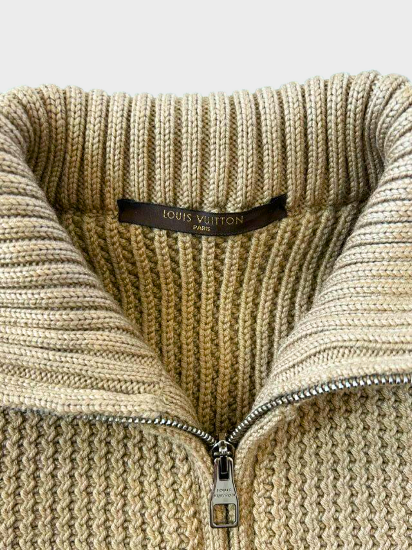 Louis Vuitton 2000s Beige Wool Knit Cardigan