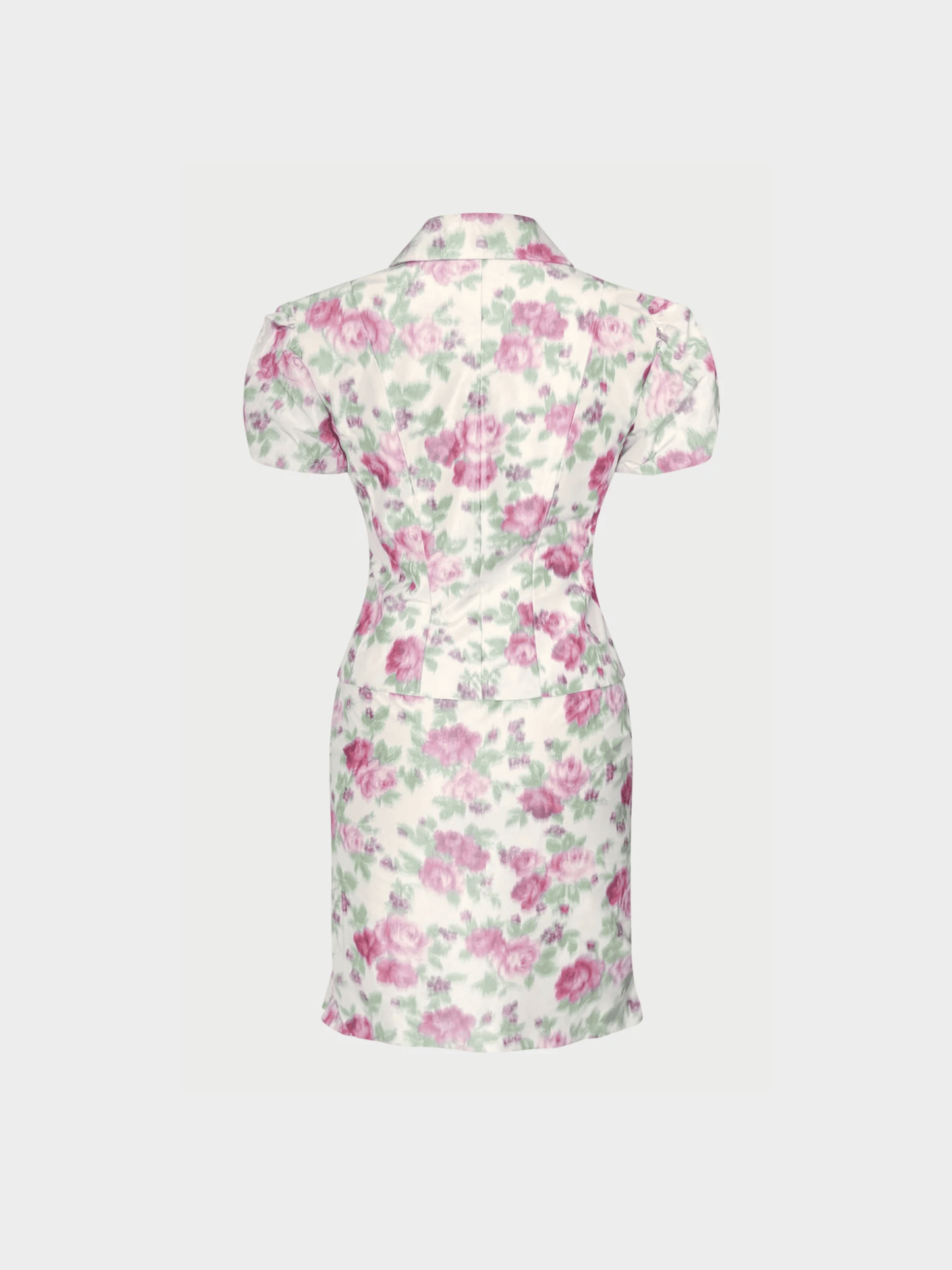 Christian Dior SS 1999 by John Galliano Pink and Beige Floral Suit Set