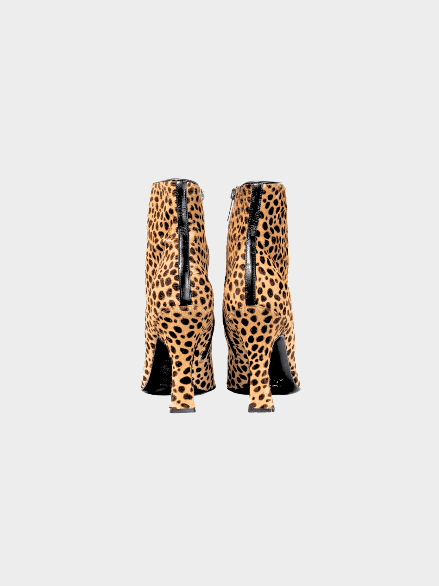 Gianni Versace 2000s Camel and Brown Cheetah Calf-Hair Booties