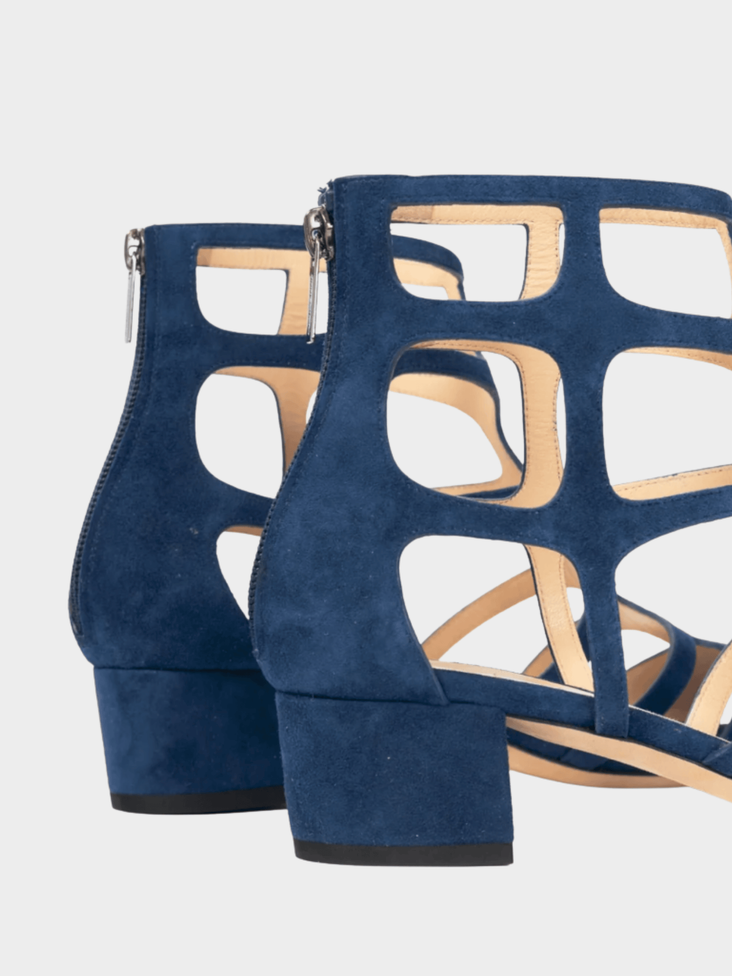Jimmy Choo 2010s Ren 35 Pacific Suede Cage Sandals