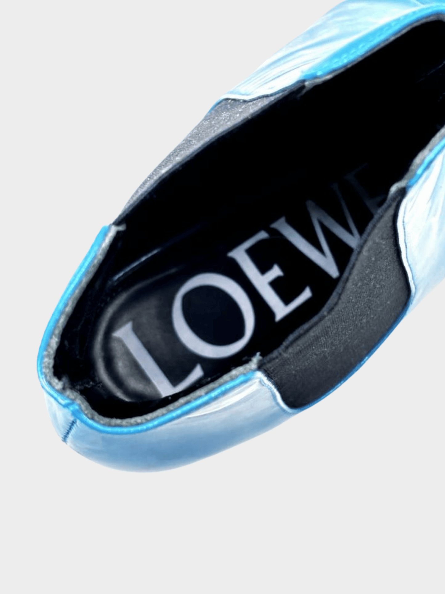 Loewe 2010s Blue Patent Leather Ankle Boots