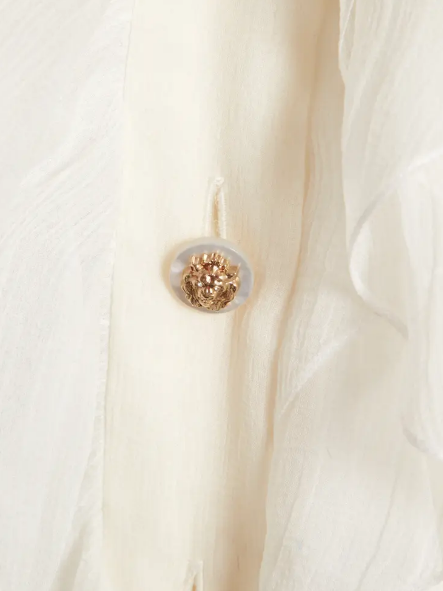 Chanel FW 2019 White Silk Ruffle Blouse