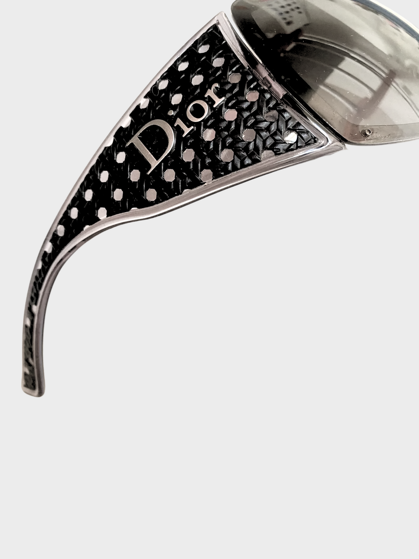 Christian Dior 2000s Black Quadrille Shield Sunglasses