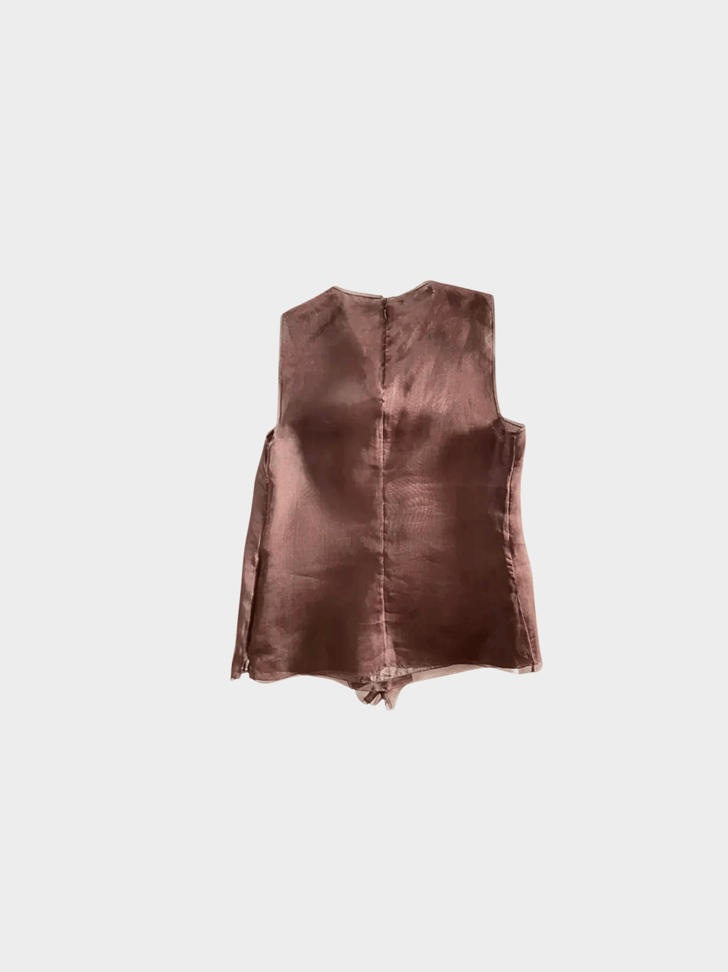 Prada SS 2002 Runway Brown Silk Sheer Top