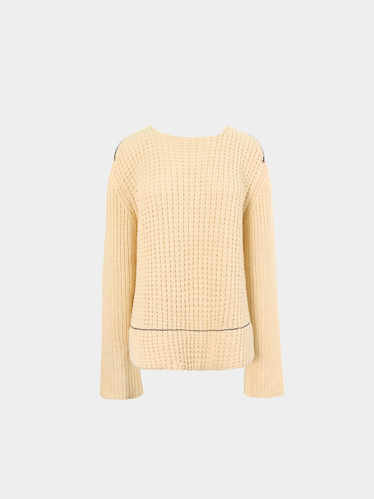 Celine by Phoebe Philo 2010s Beige Knit Sweater