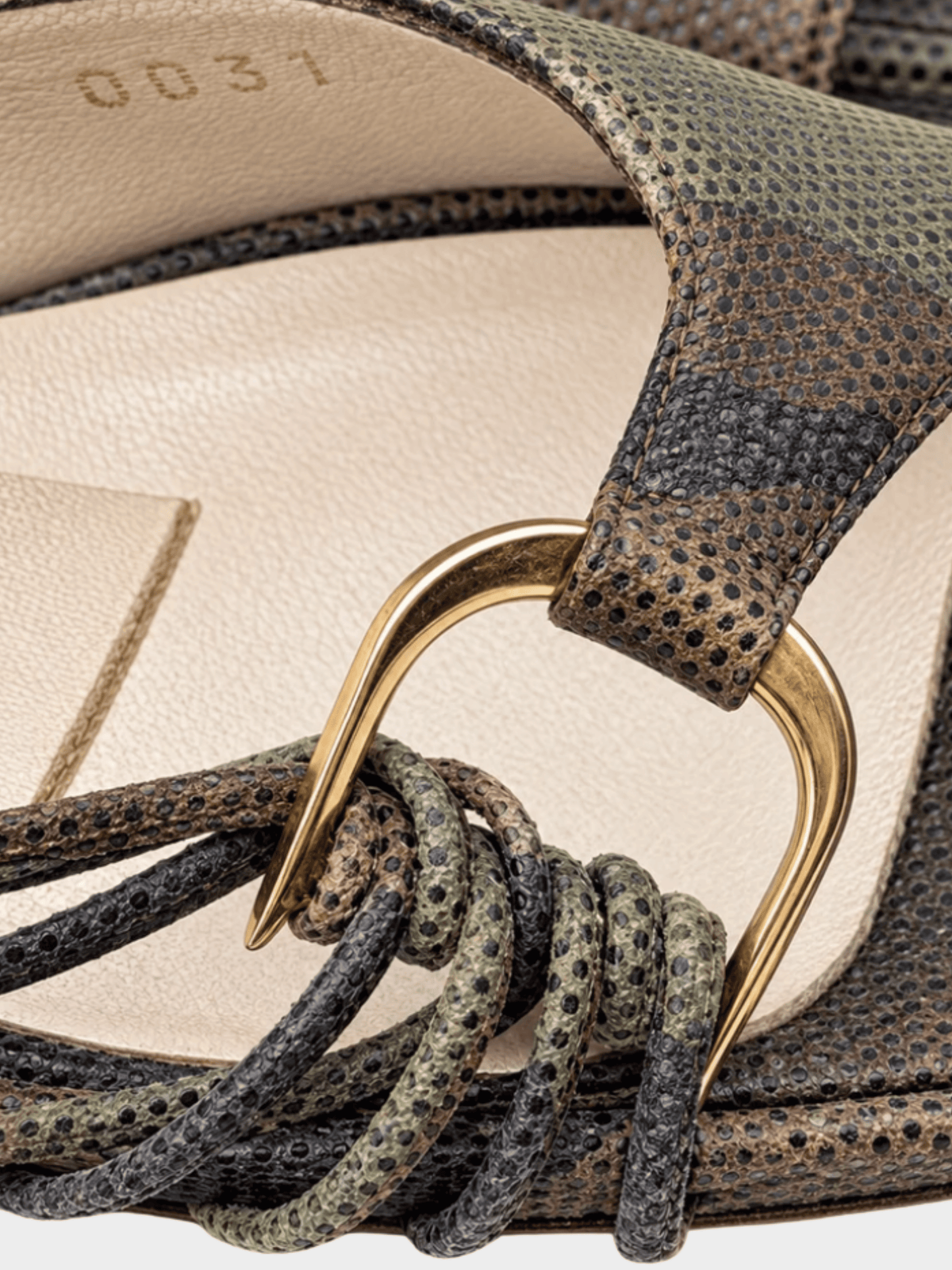 Christian Dior SS 2001 by John Galliano Brown Lizard-Effect Heeled Sandals