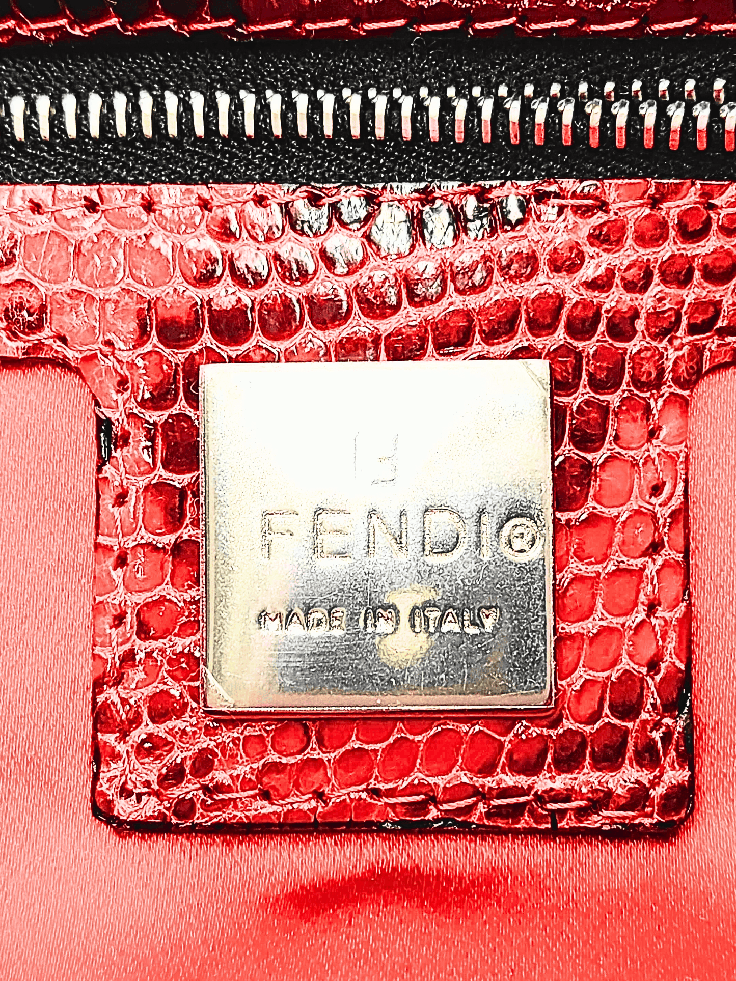 Fendi 2000s Beaded Jersey with Lizard Baguette Bag