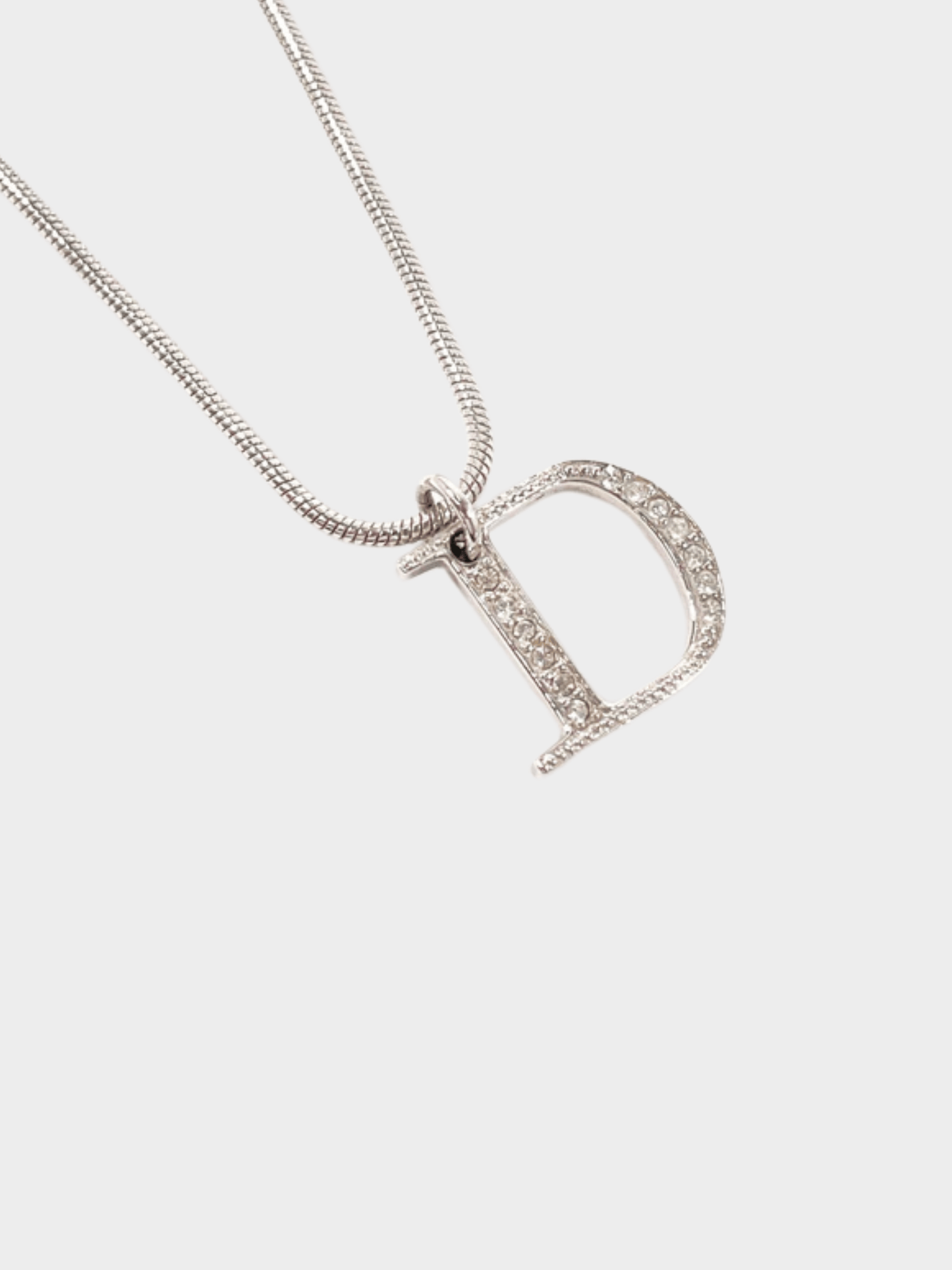 Christian Dior 2000s D logo Charm Necklace