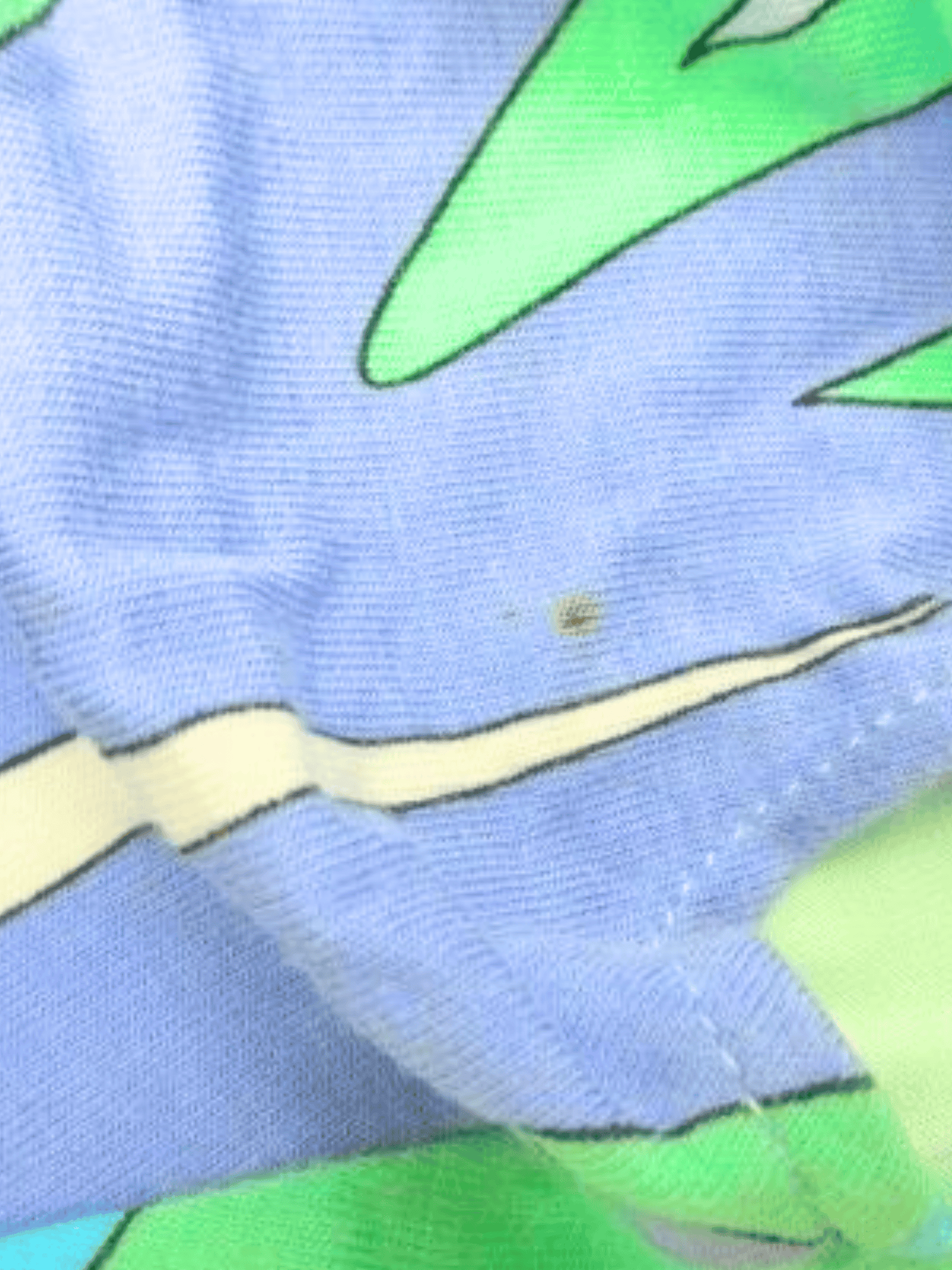 Emilio Pucci SS 2007 Blue and Green Leaf Print Cowl Neck Top