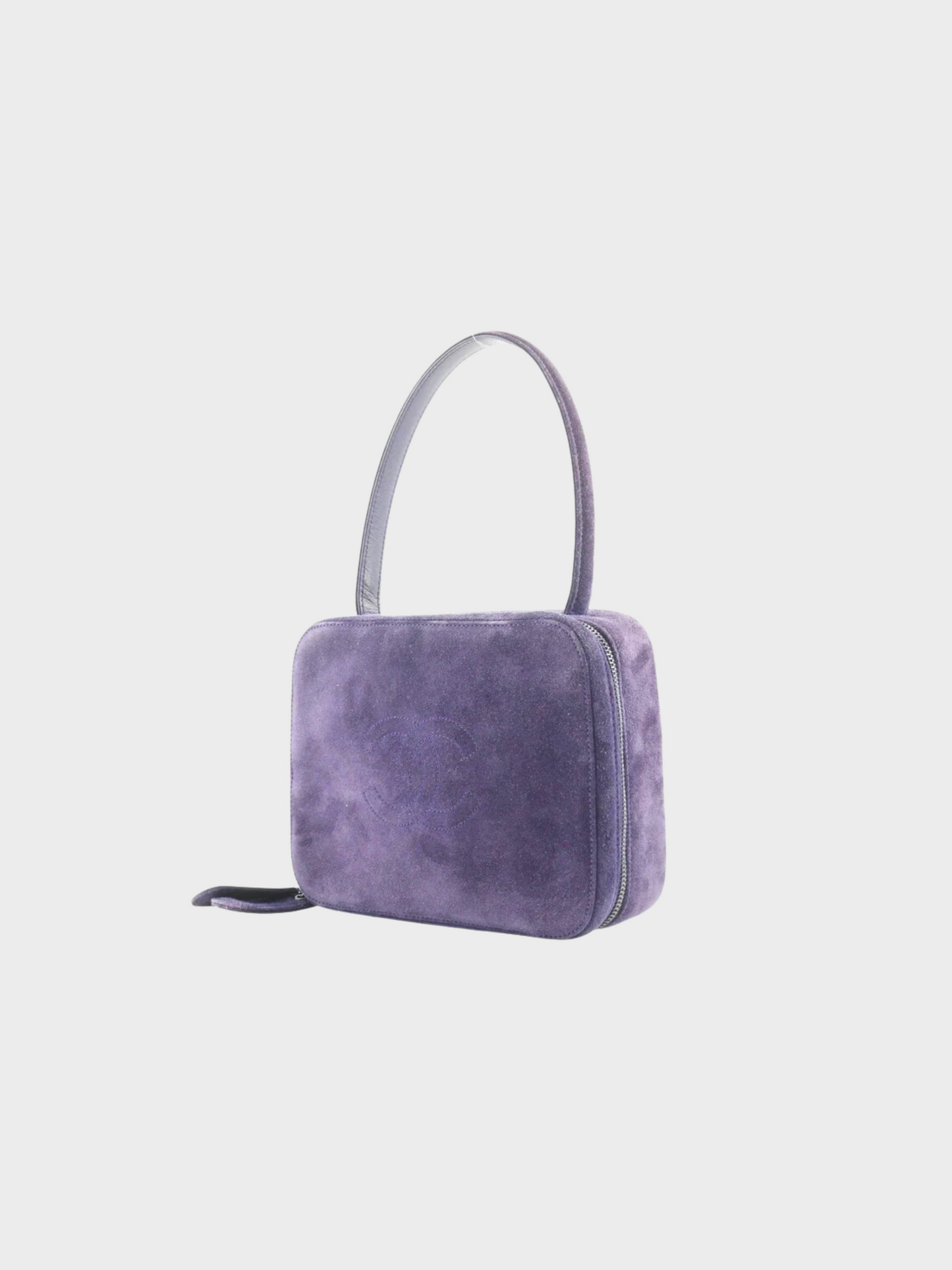 Chanel 1994 Purple Suede Coco Mark Top Handle Bag