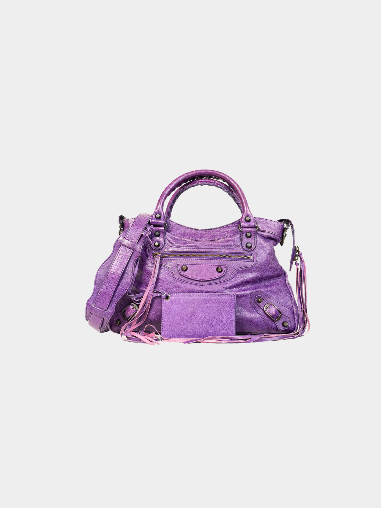 Balenciaga 2000s Purple Agneau Leather Classic City Bag