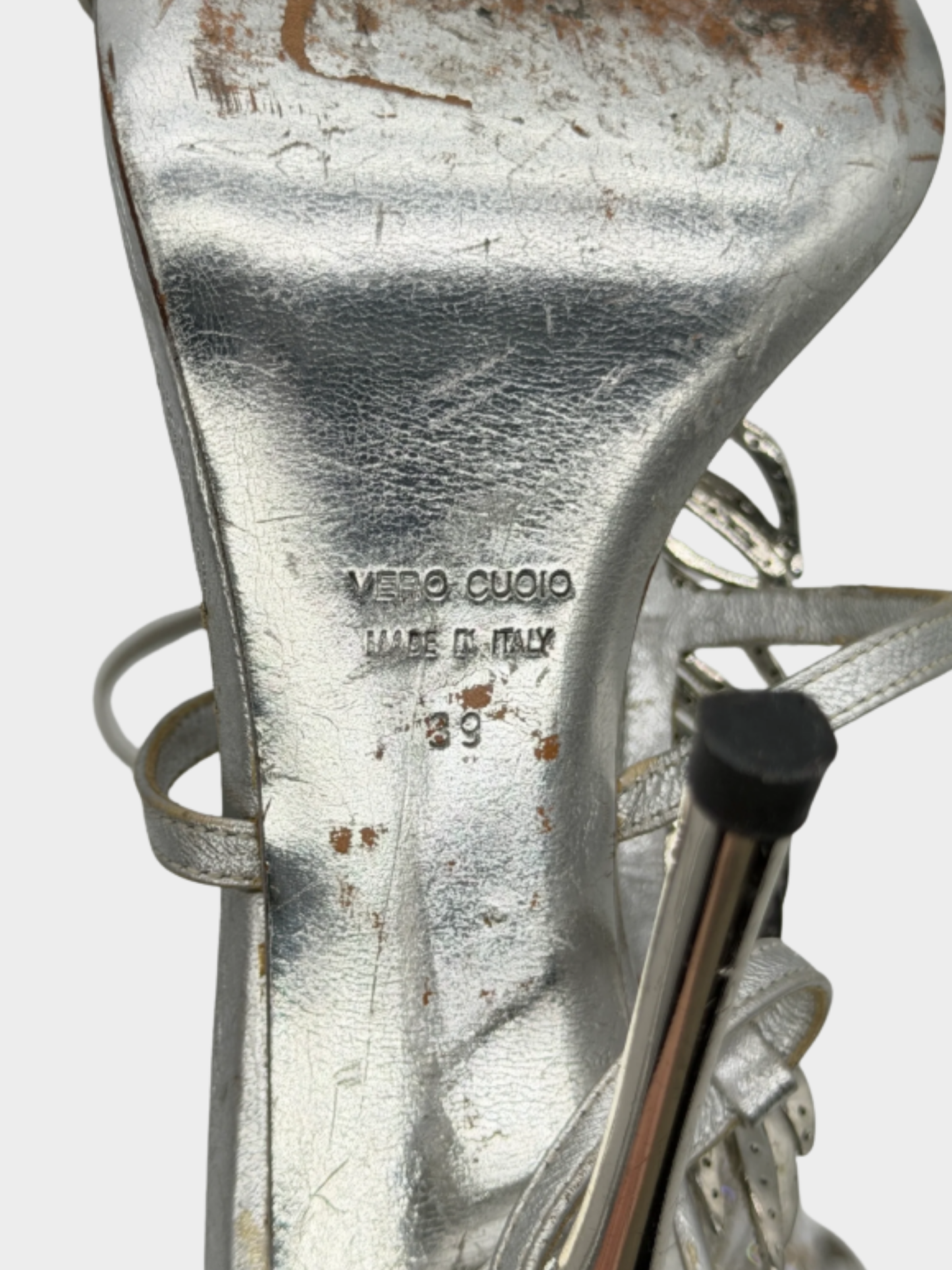 Roberto Cavalli 2000s Silver Rhinestone Sandals