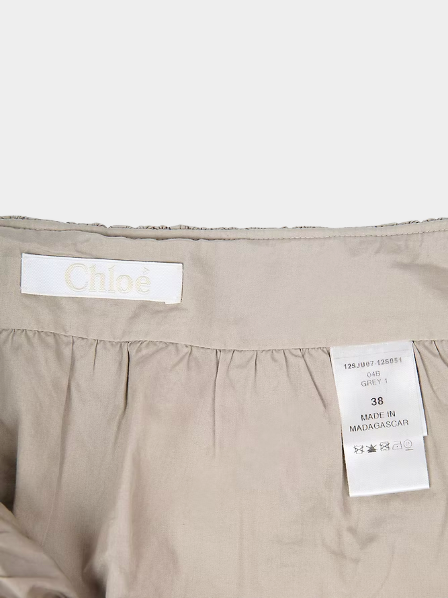 Chloe 2000s Silver Shirred Ruffle Mini Skirt