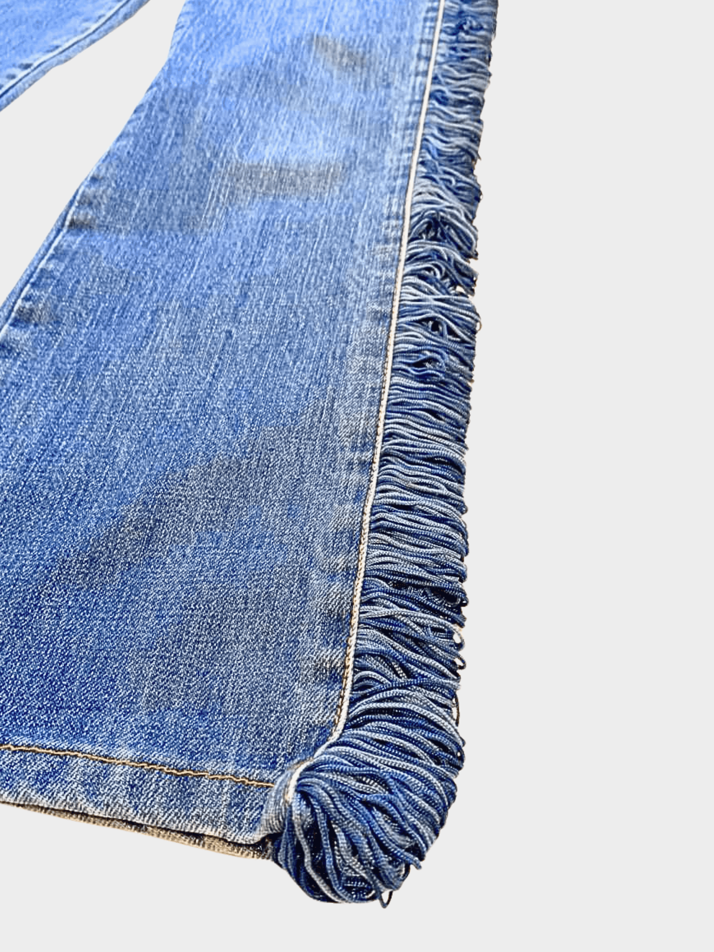 Jean Paul Gaultier 2000s Blue Denim Fringe Jeans