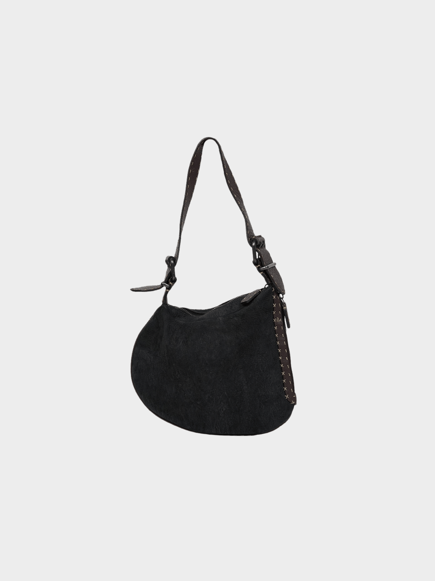 Fendi FW 2002 Oyster Exotic Stingray Trimmed Leather Bag
