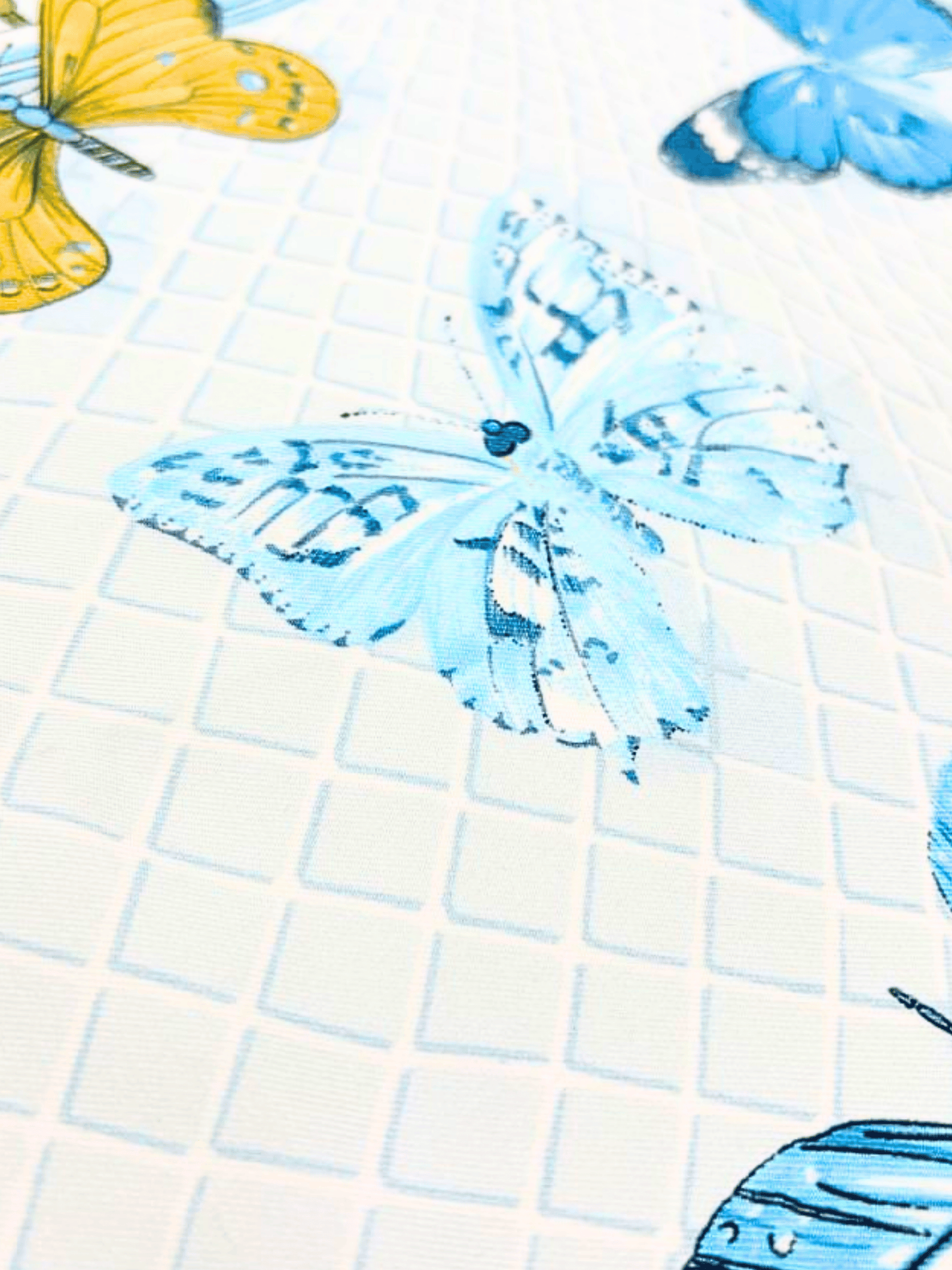 Hermes 2000s Multicolor Blue Butterfly Silk Carré 90 Scarf