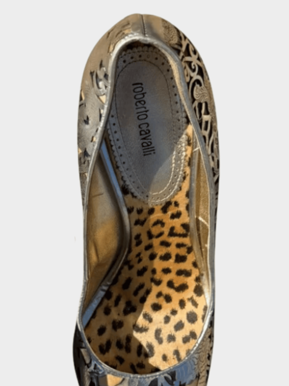 Roberto Cavalli 2000s Silver Cutout Pumps