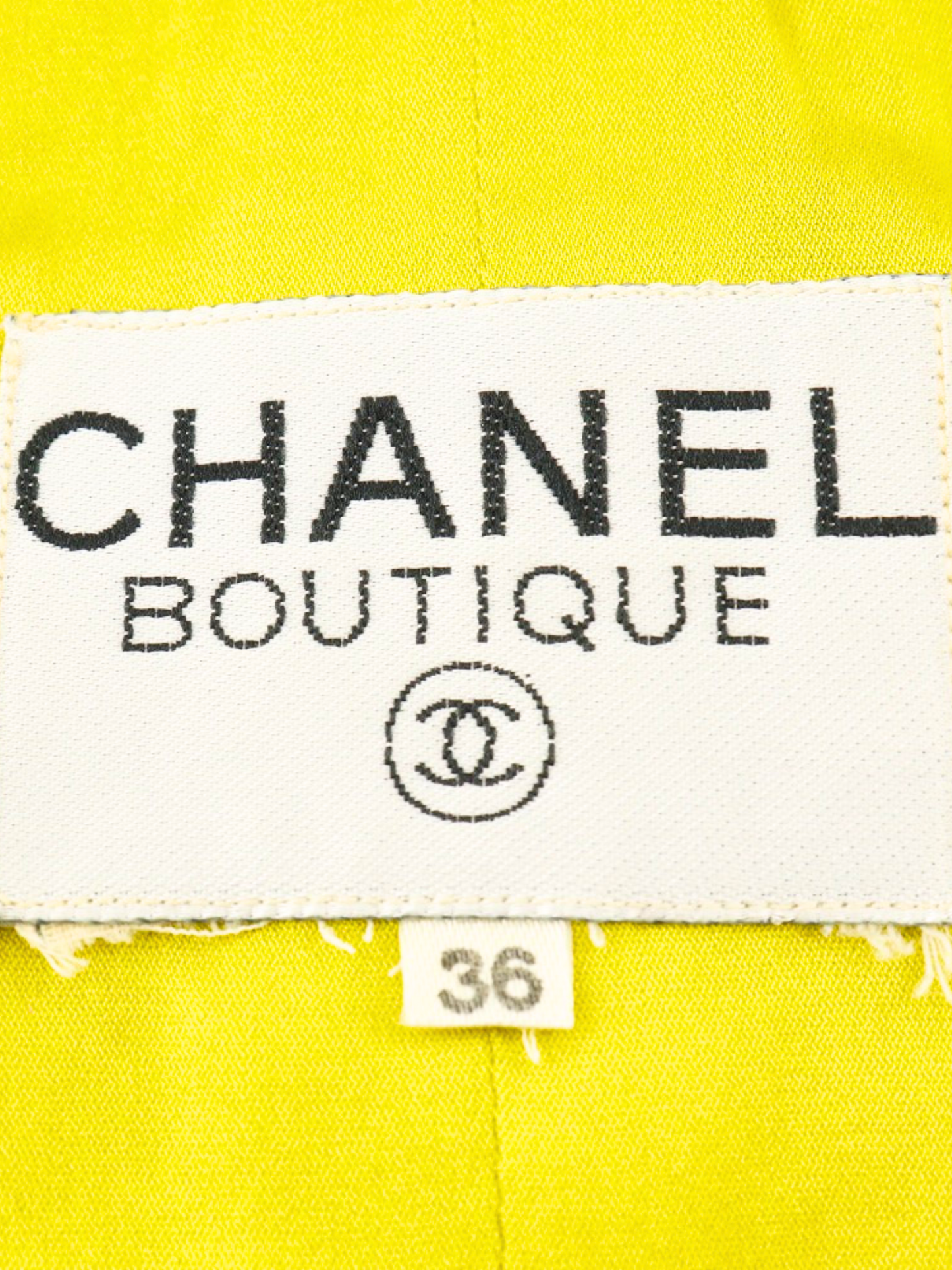 Chanel 1990s Yellow Wool Jacket and Flared Skirt Set