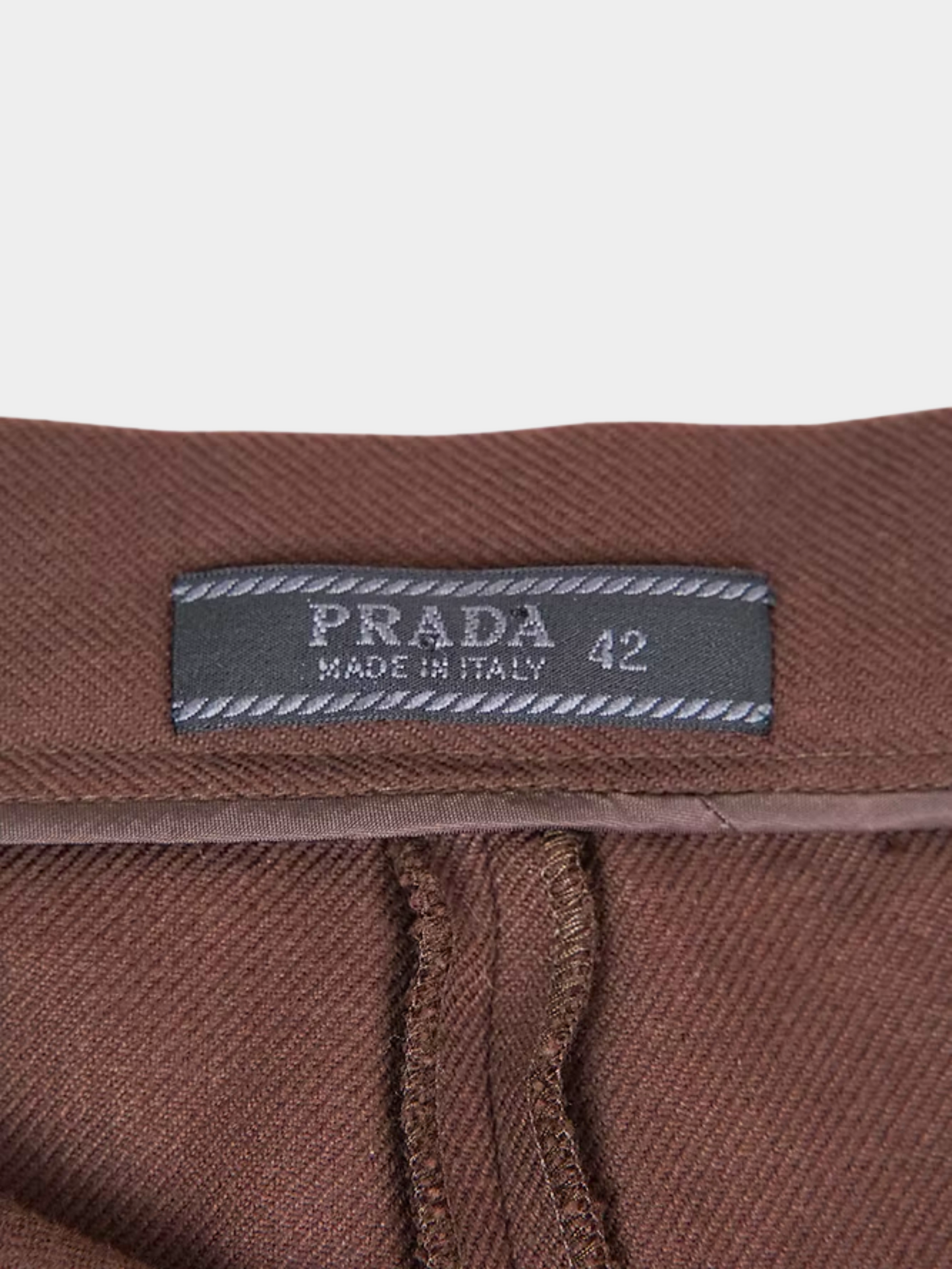 Prada SS 2001 Brown Knee Length Skirt
