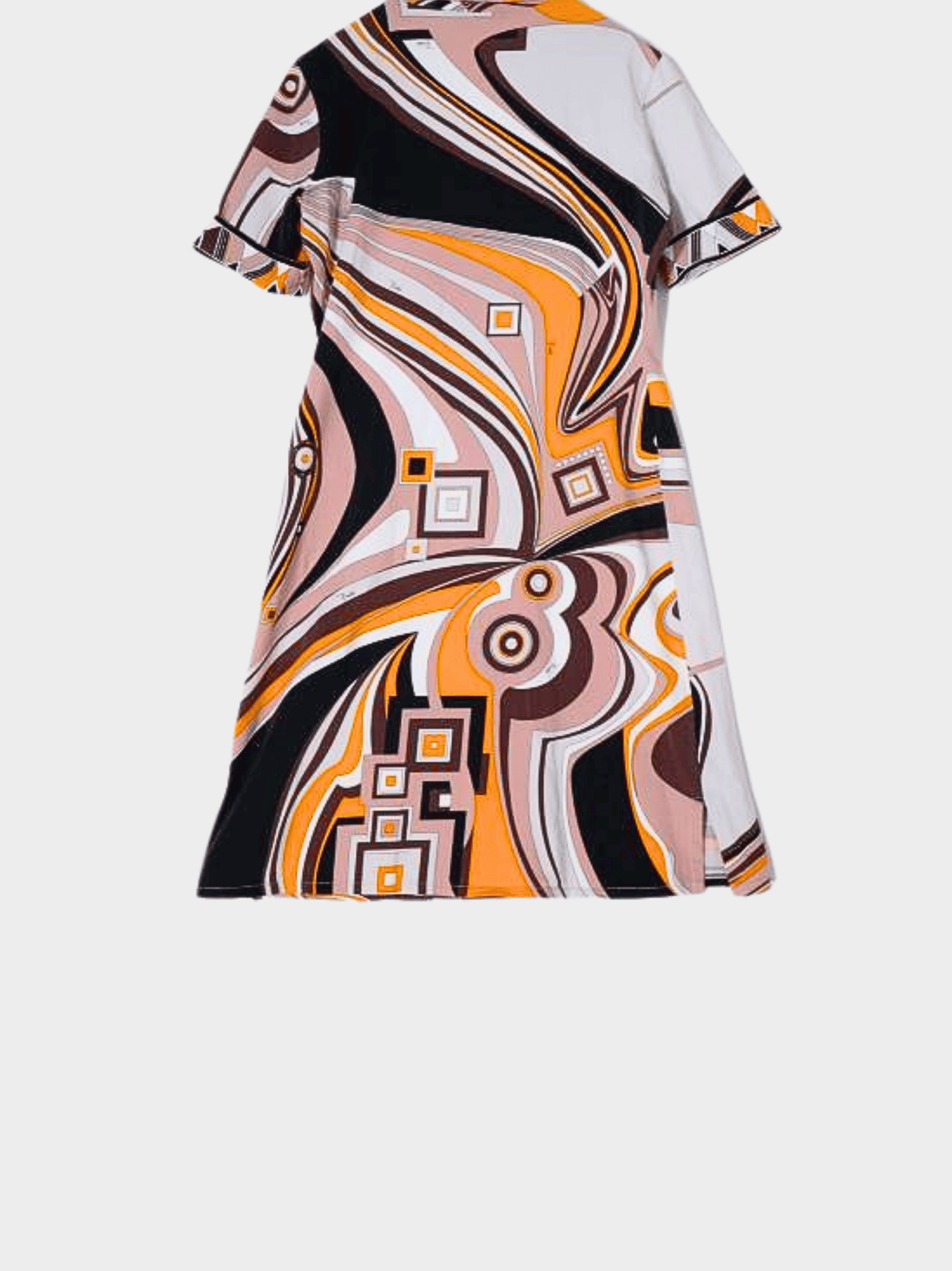 Emilio Pucci 2000s Shades of Brown Graphic Print Mini Dress