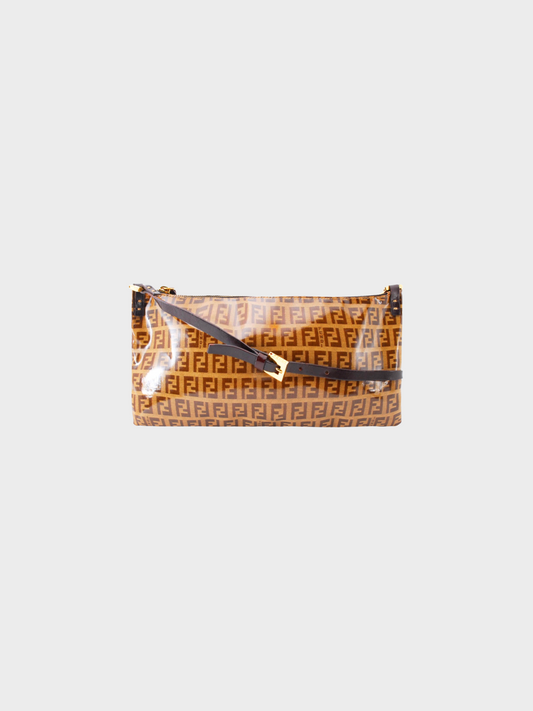 Fendi 2000s Vinyl Monogram Zucca Baguette Bag