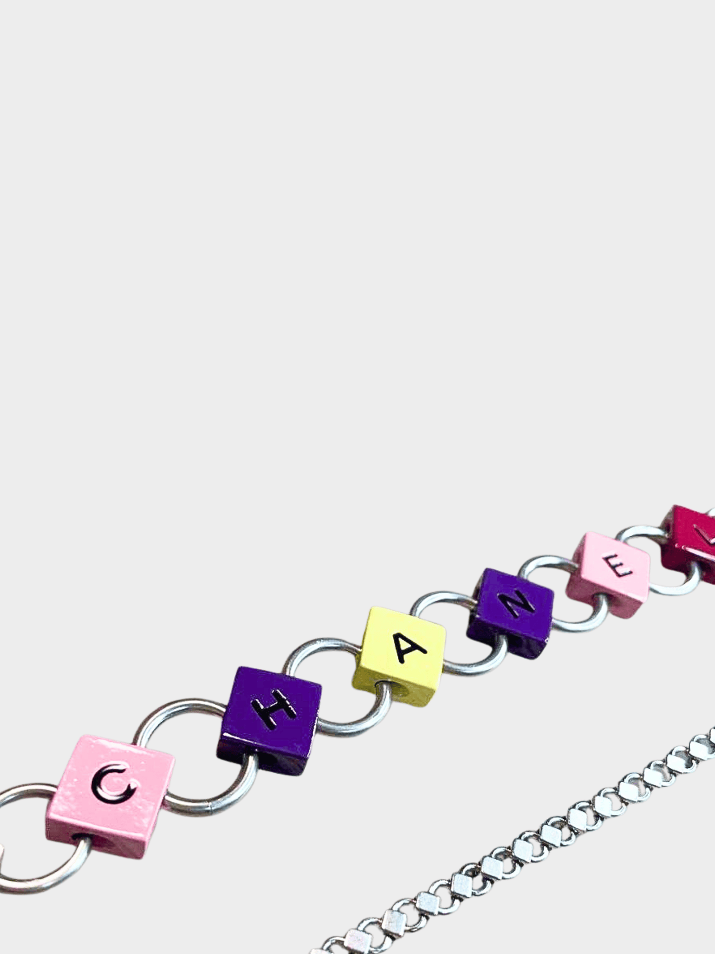 Chanel SS 2004 Silver Tone Triple Charm Belt Necklace