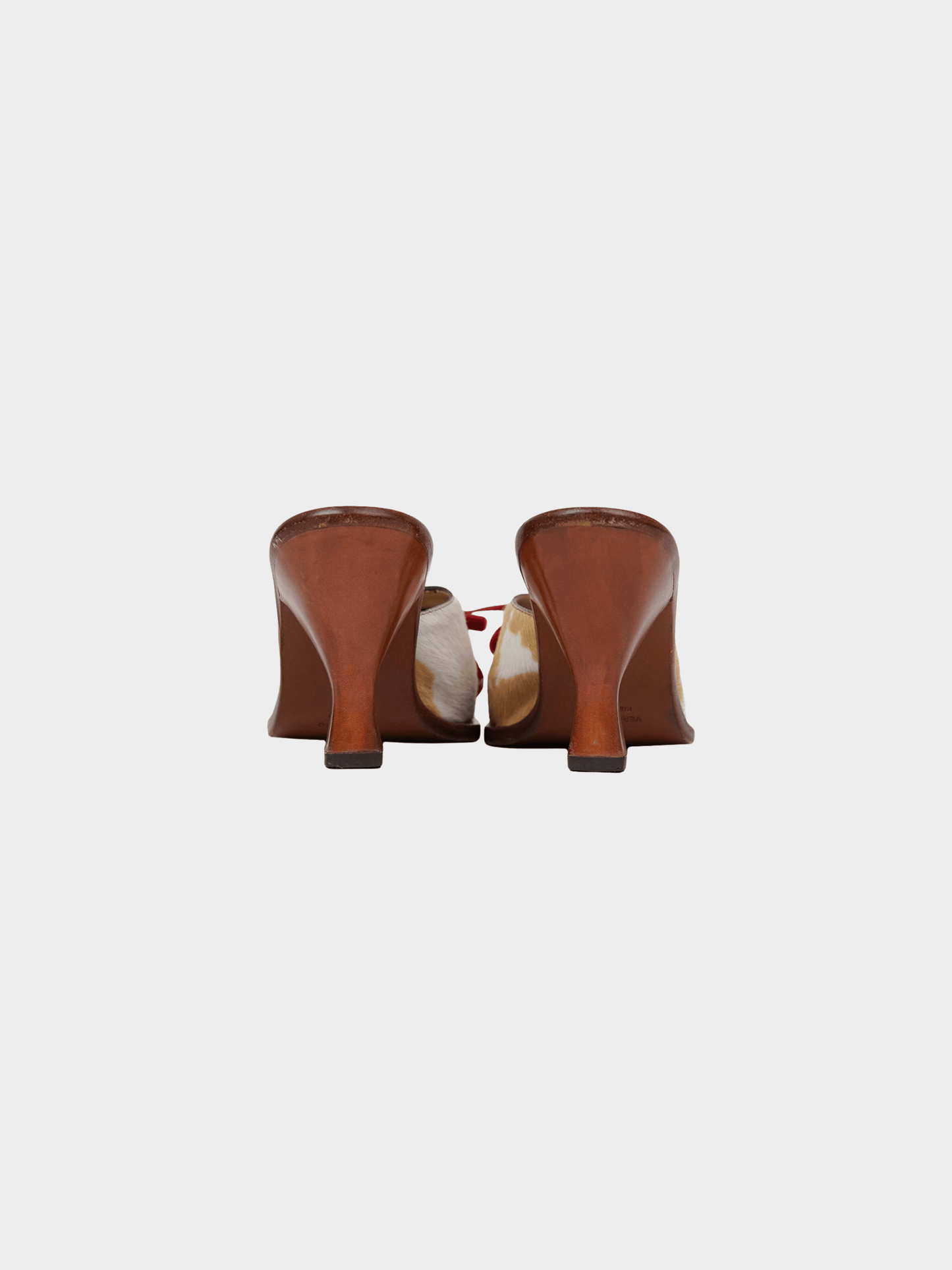 Miu Miu SS 1998 Beige Cowhide Wooden Heels