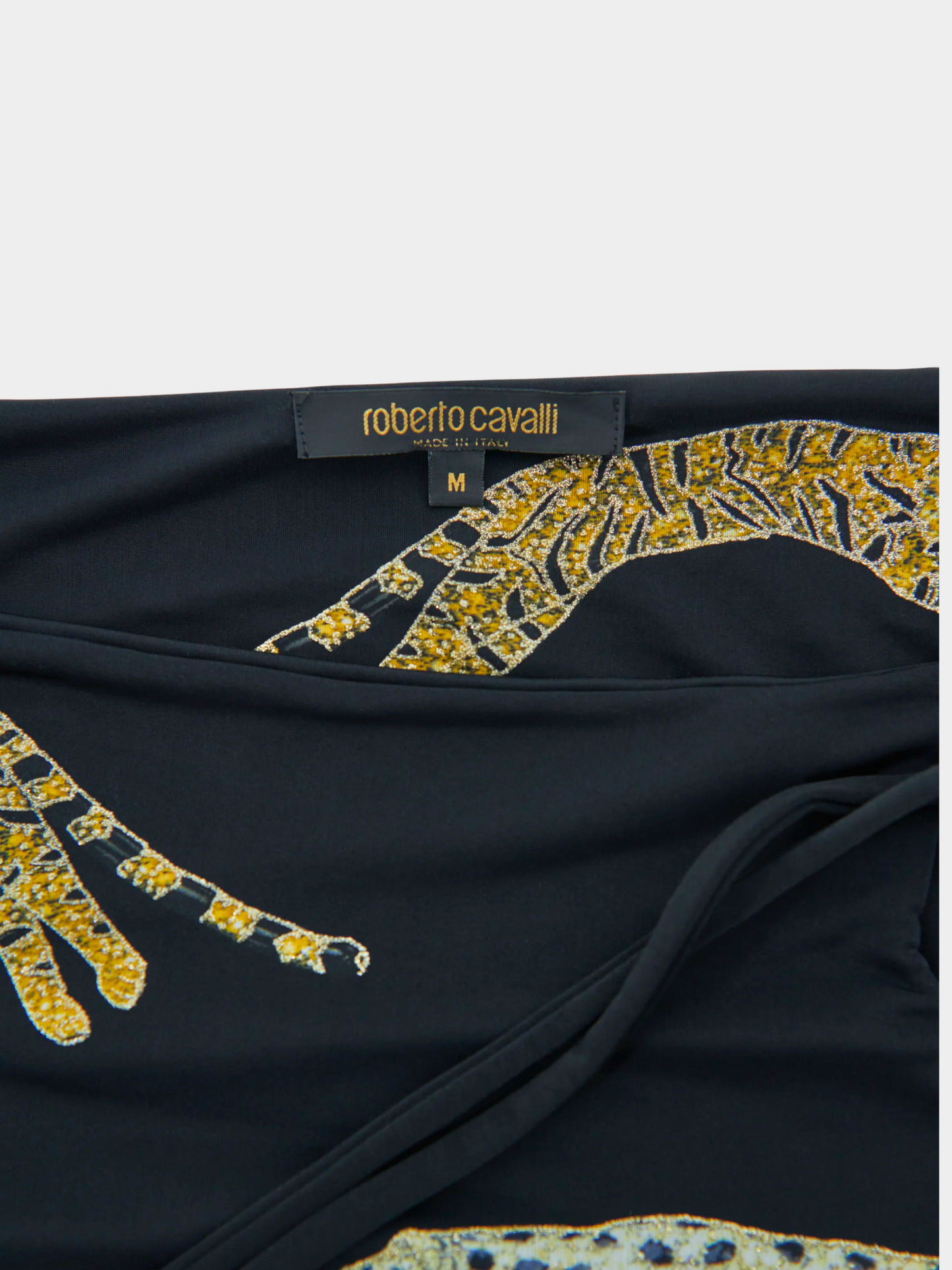 Roberto Cavalli FW 2002 Black leopards and tigers print pants set