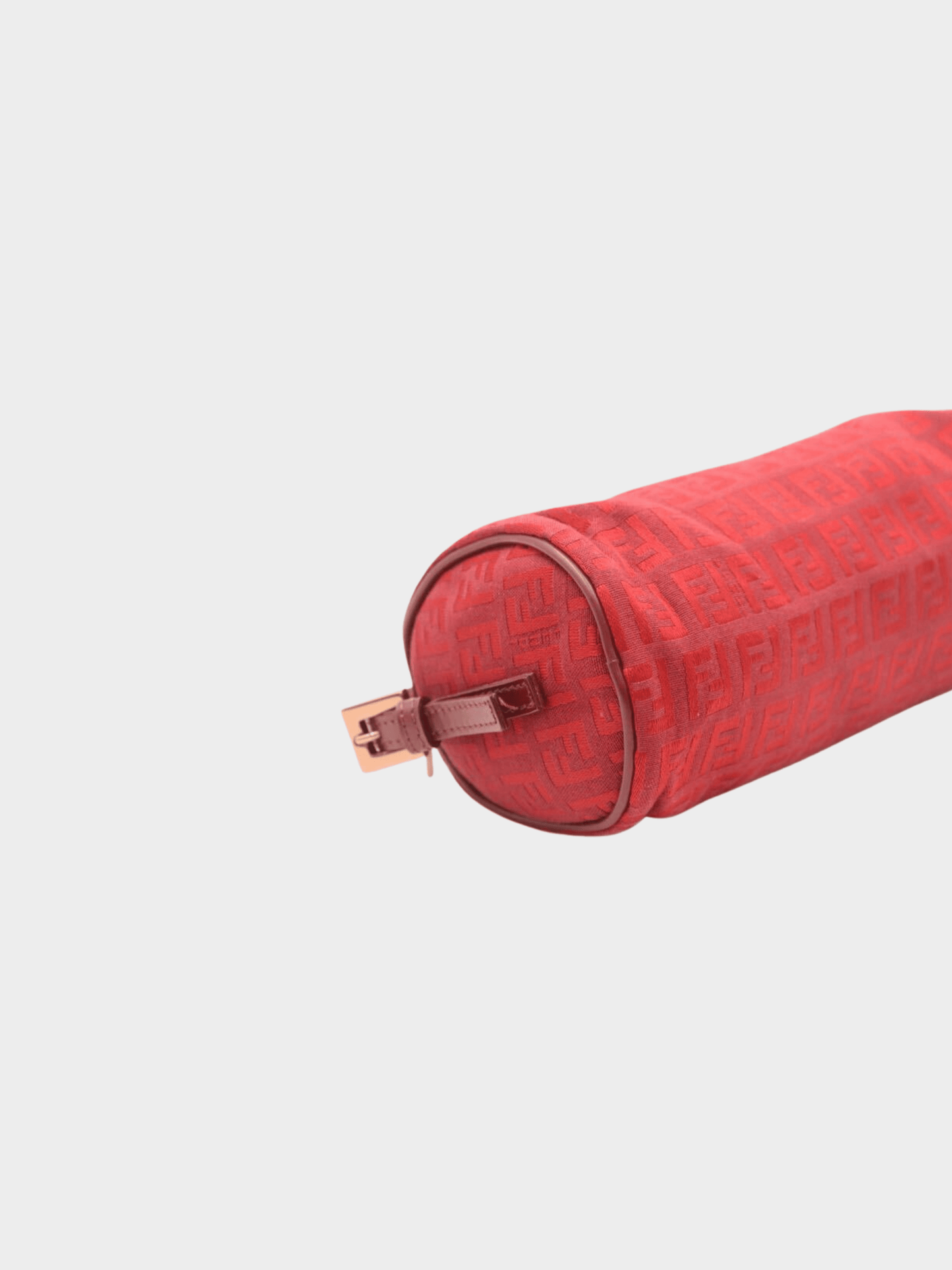 Fendi 2000s Cherry Red Zucchino Barrel Pochette Bag