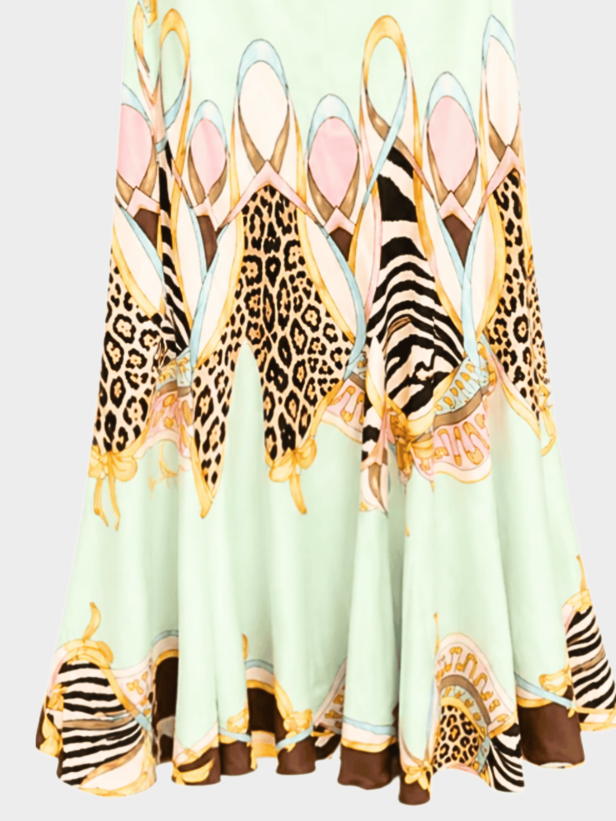 Roberto Cavalli SS 2004 Low Waisted Silk Maxi Skirt