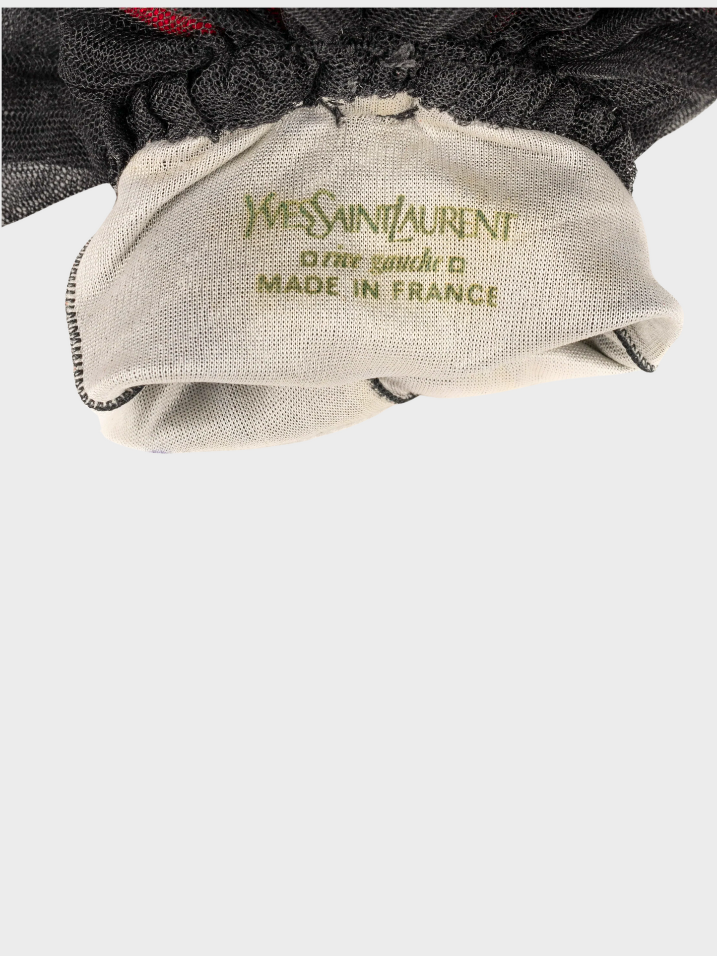 Yves Saint Laurent 1970s Black Leather Poppy Gloves