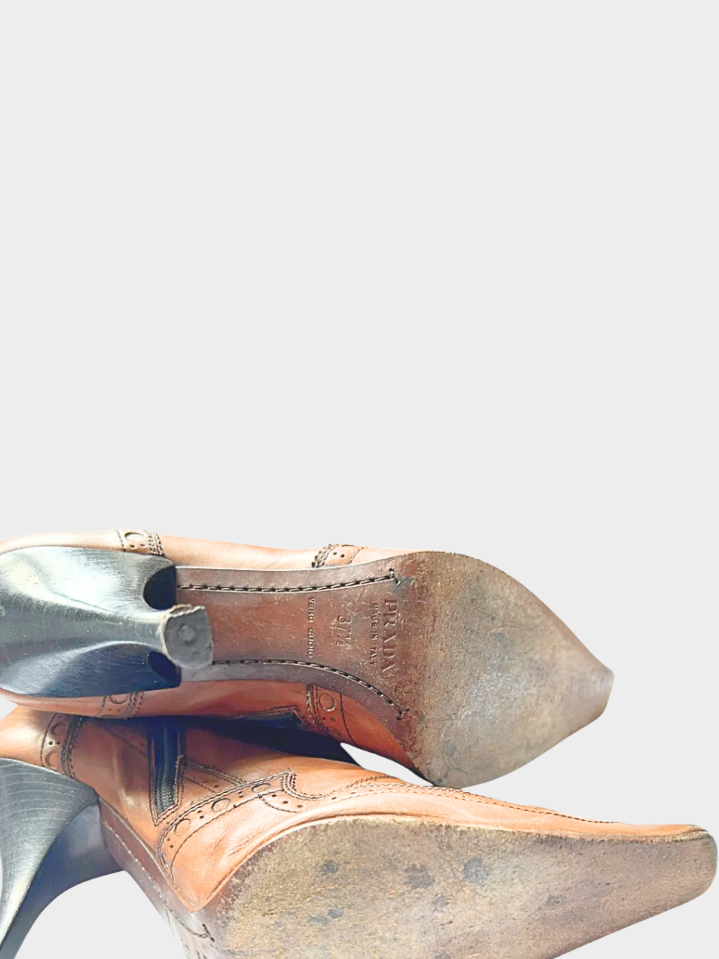 Prada 2000s Brown Bow Tie Leather Boots