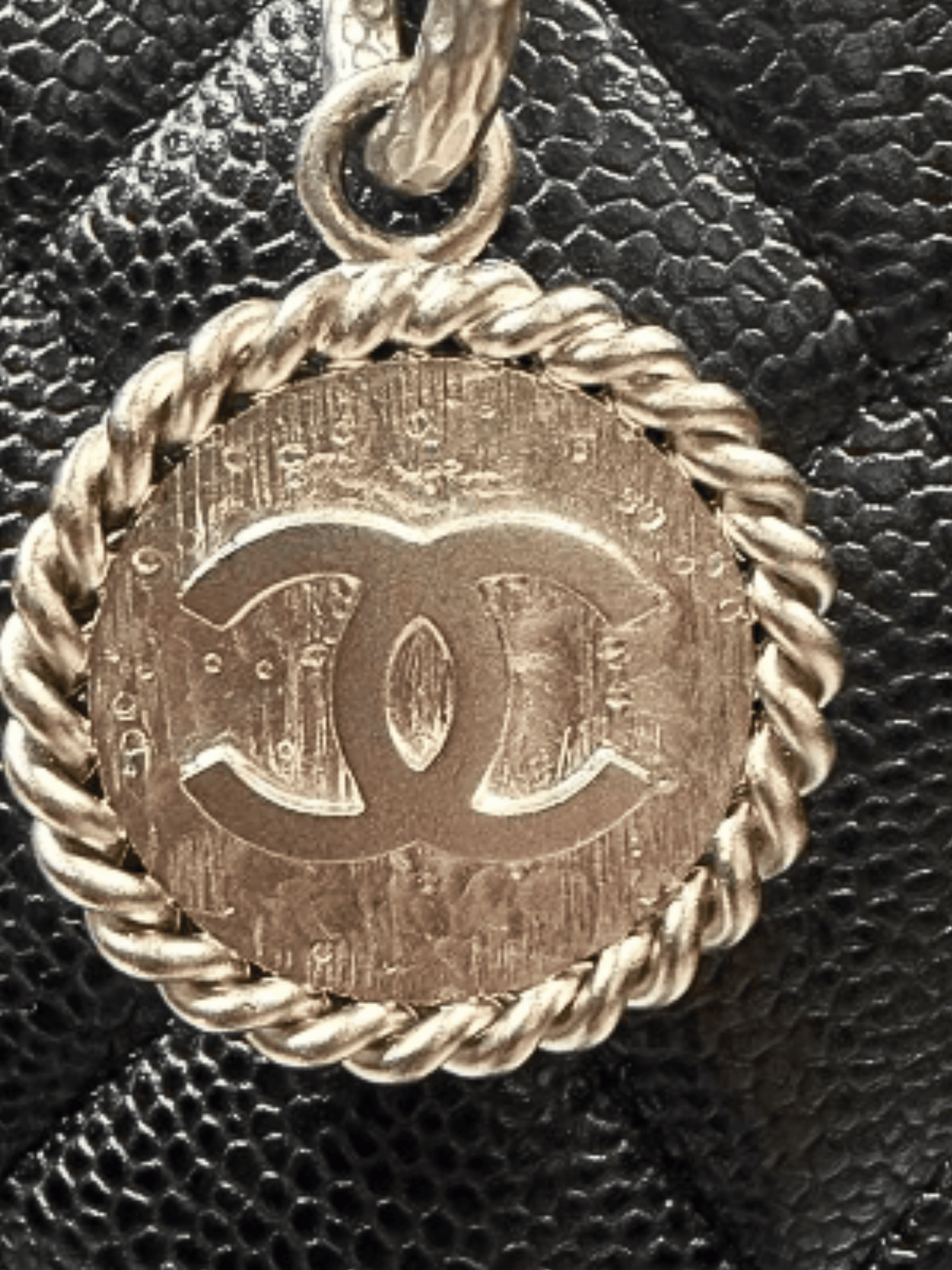 Chanel 2000s Black Caviar Skin Reissue Tote Bag