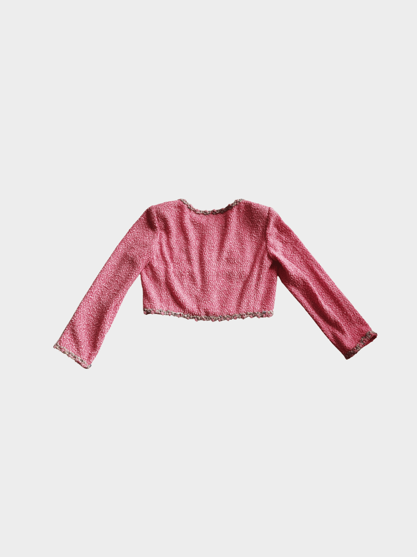Chanel 2000s Pink Tweed Cropped Jacket
