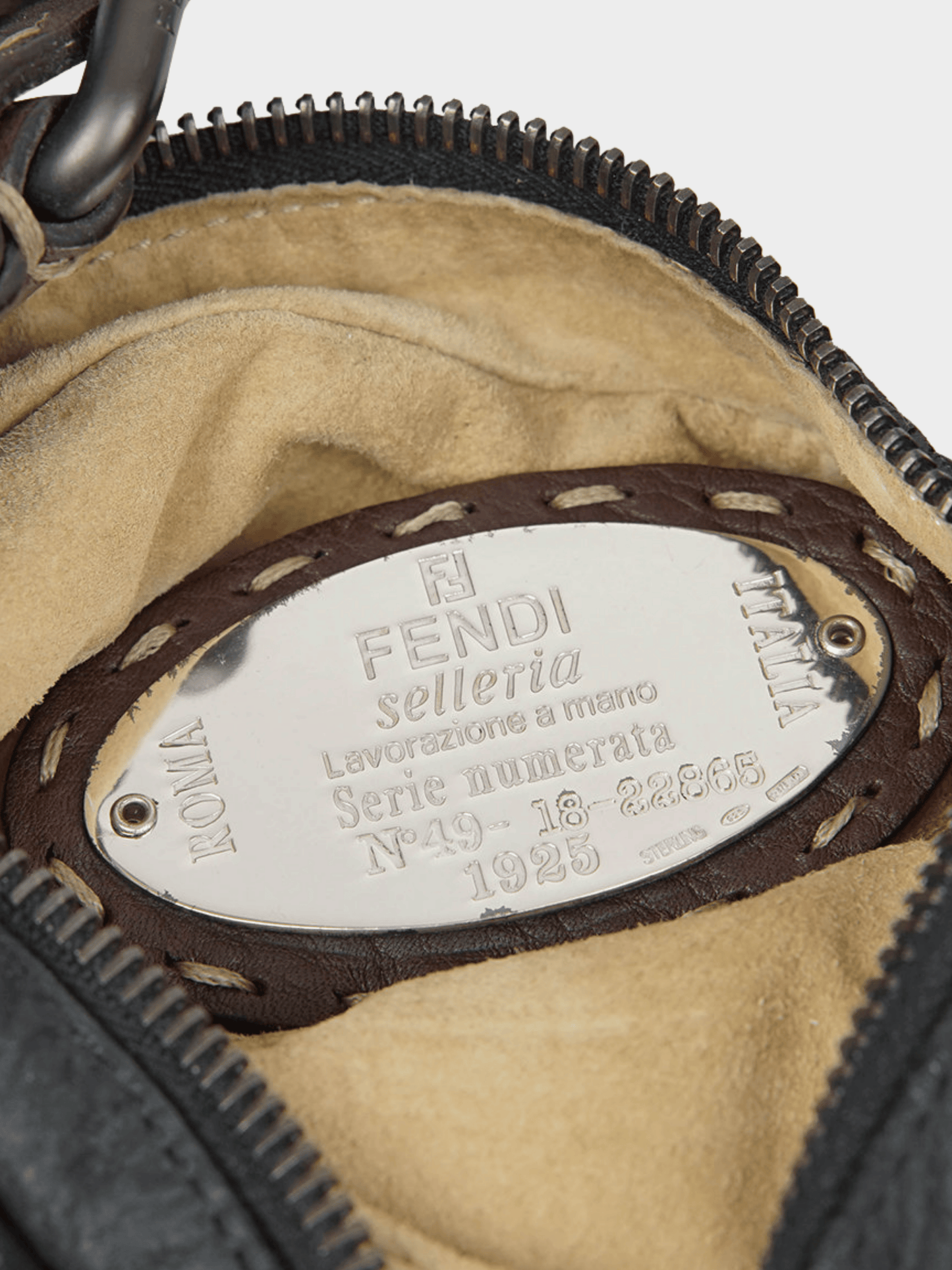 Fendi FW 2002 Oyster Exotic Stingray Trimmed Leather Bag