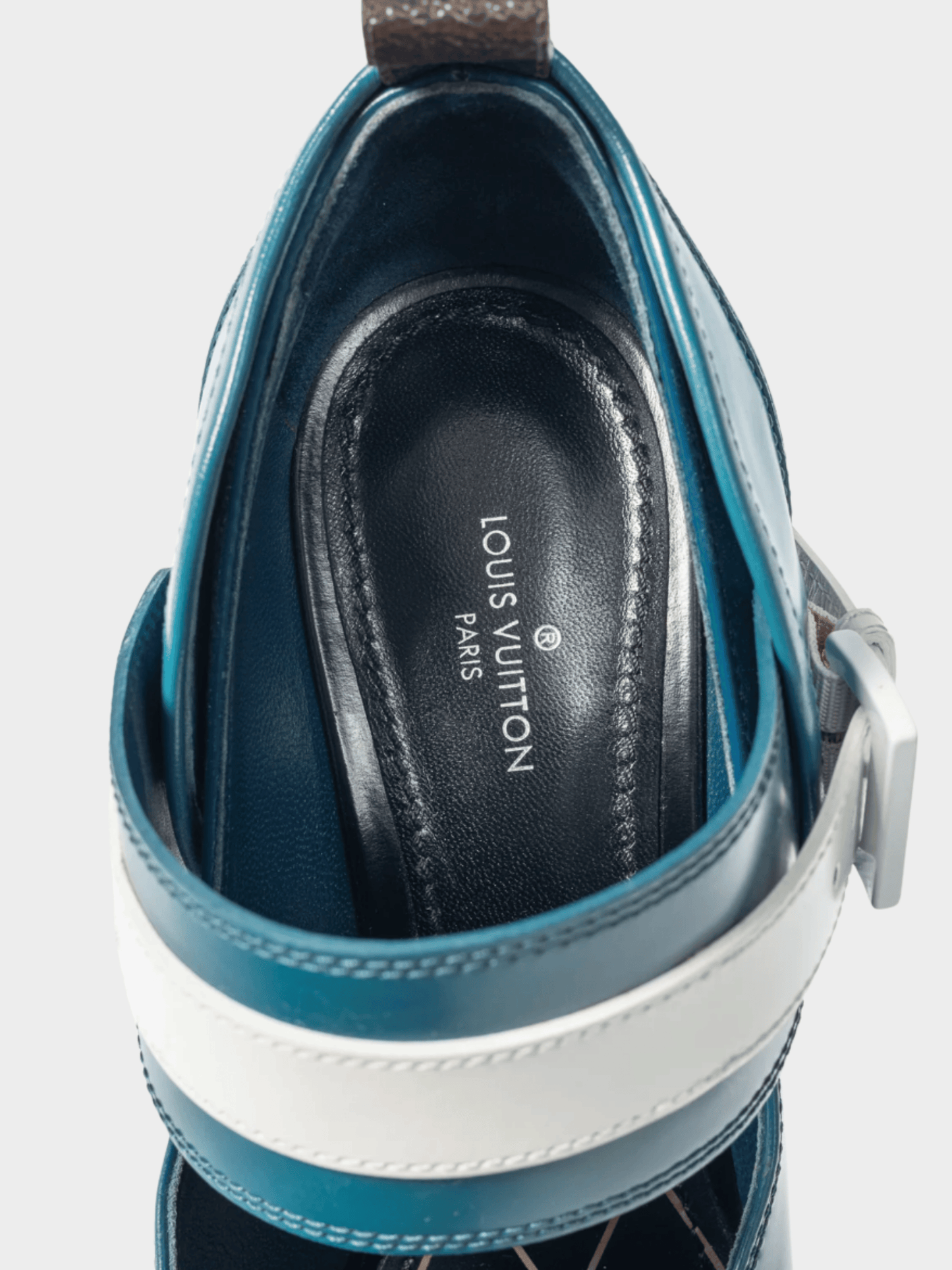Louis Vuitton AW 2015 Runway Blue & Black Colourblock Mary Jane Heels