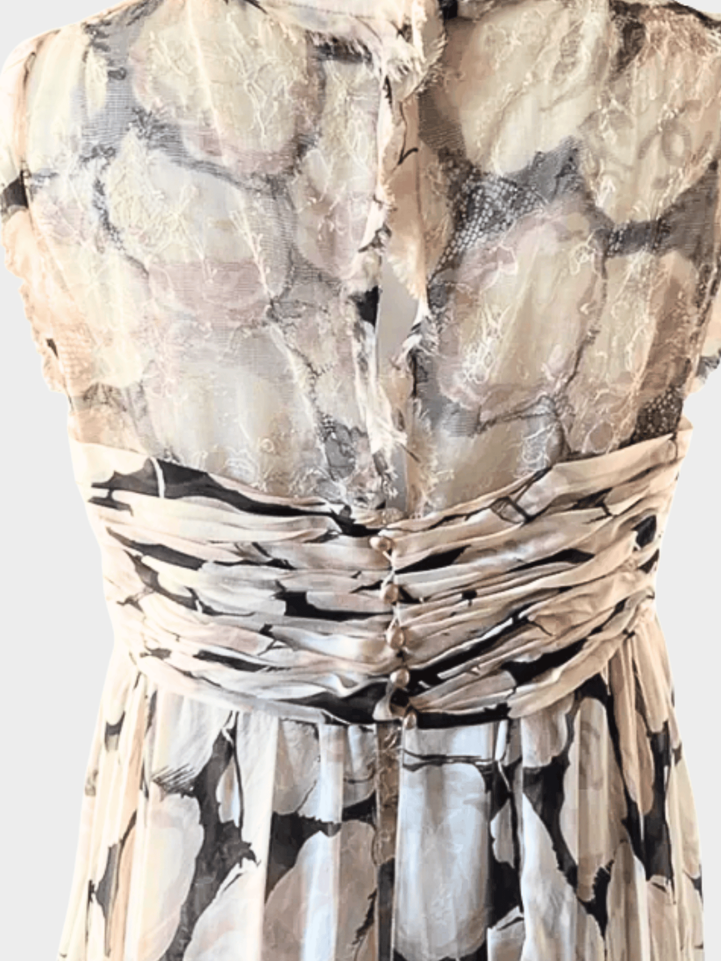 Chanel SS 2004 Runway Floral Silk Magnolia Silk Gown