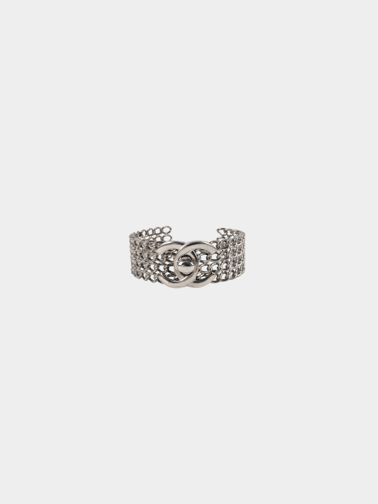 Chanel SS 1997 Silver Turnlock Bracelet